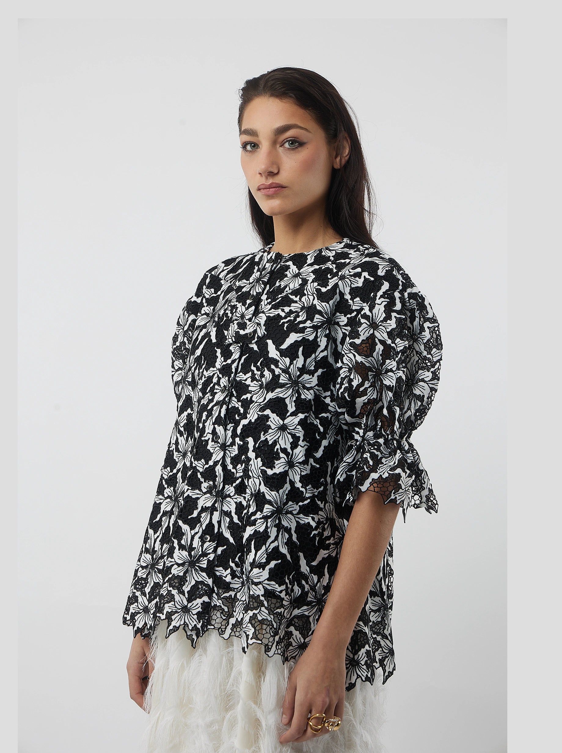 Beausserie shirt in Night Shift lace