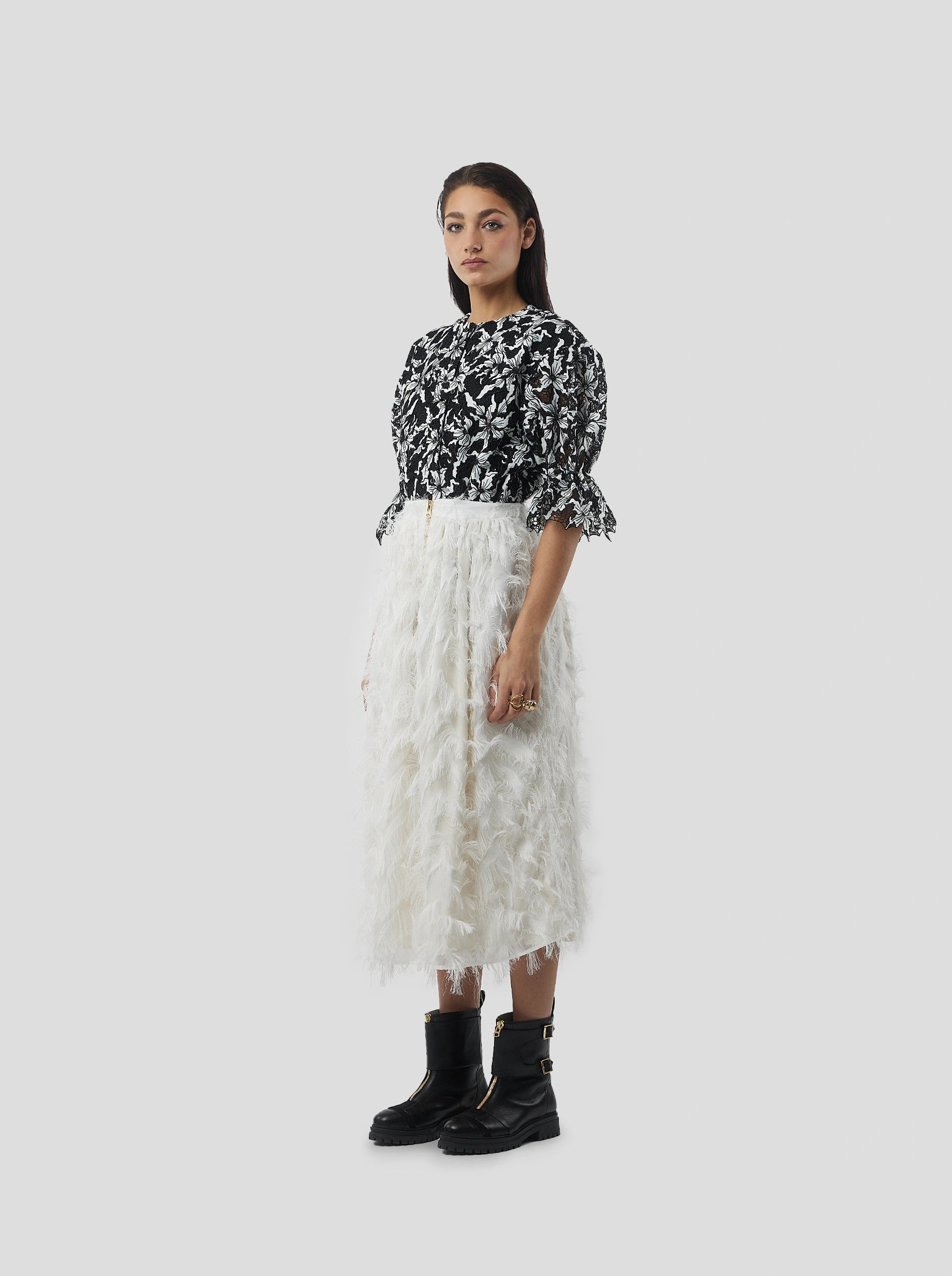 Orso Skirt in White Feather