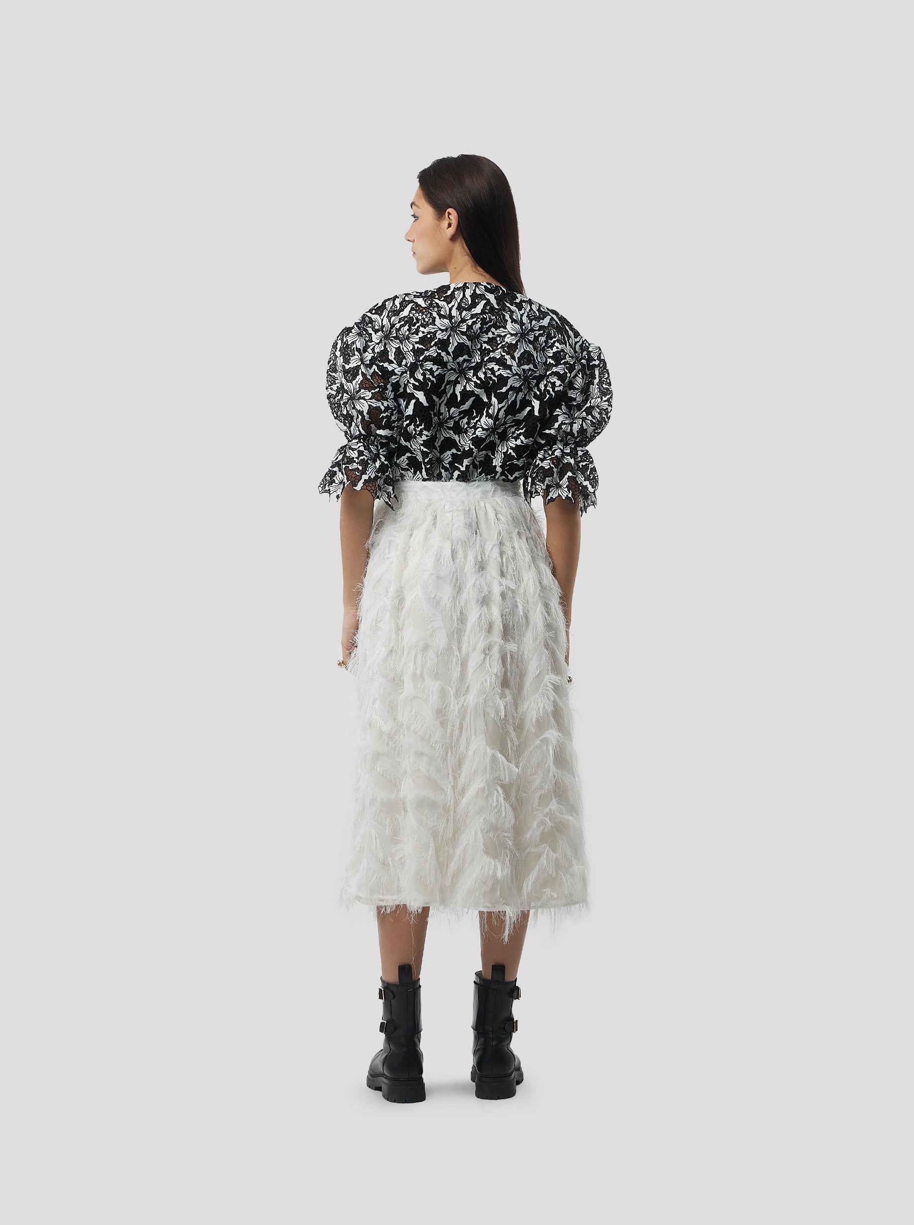 Orso Skirt in White Feather