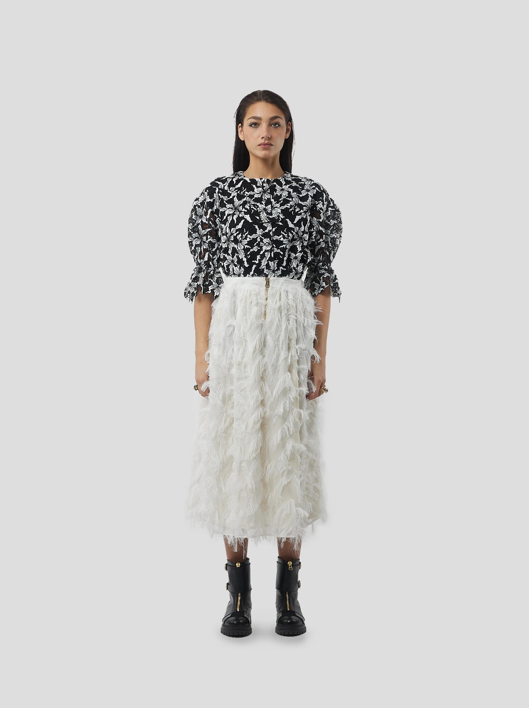 Orso Skirt in White Feather