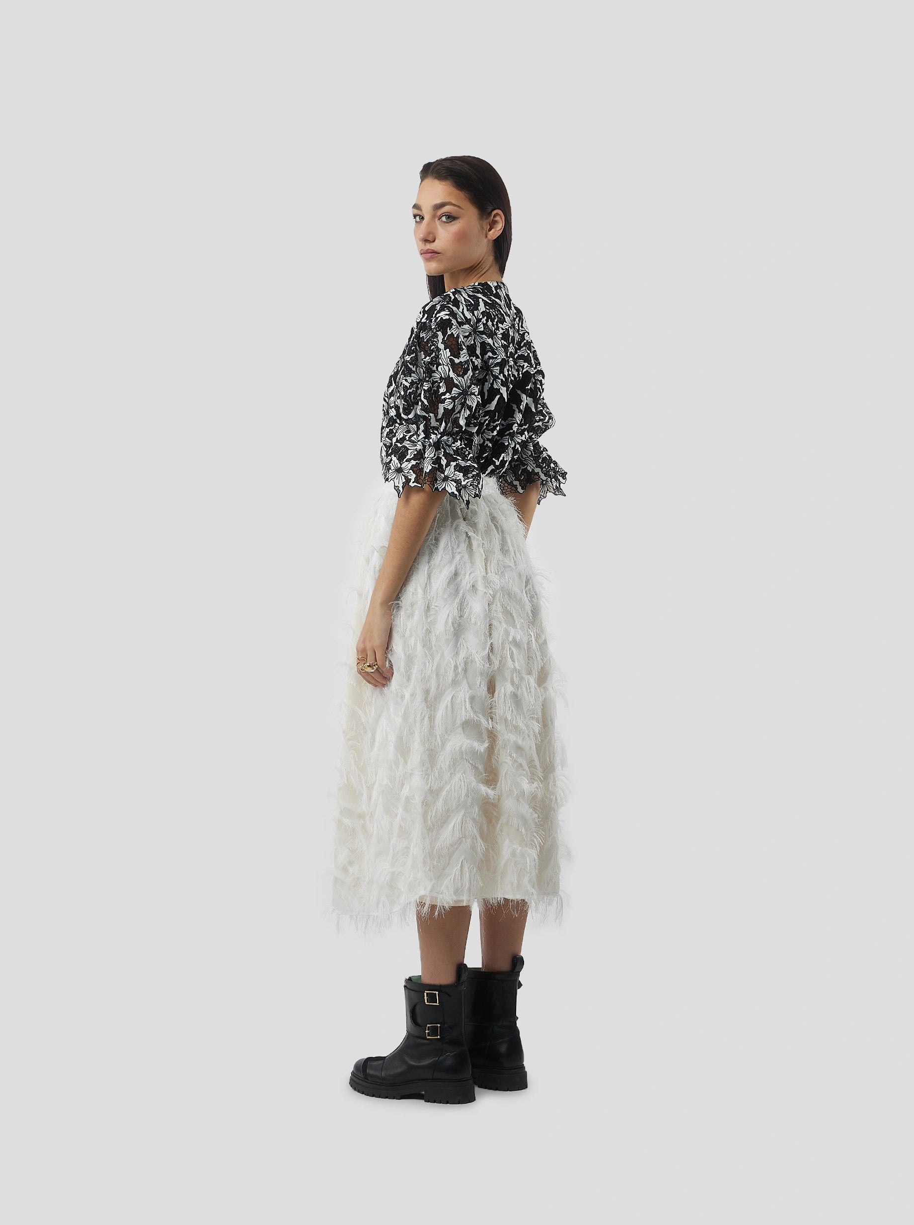 Orso Skirt in White Feather