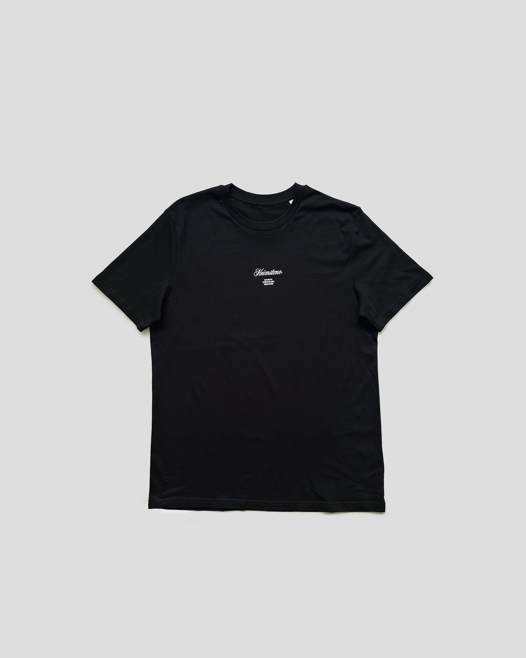 T-shirt Collector Unisexe – Noir avec Logo Heimstone Blanc Cassé