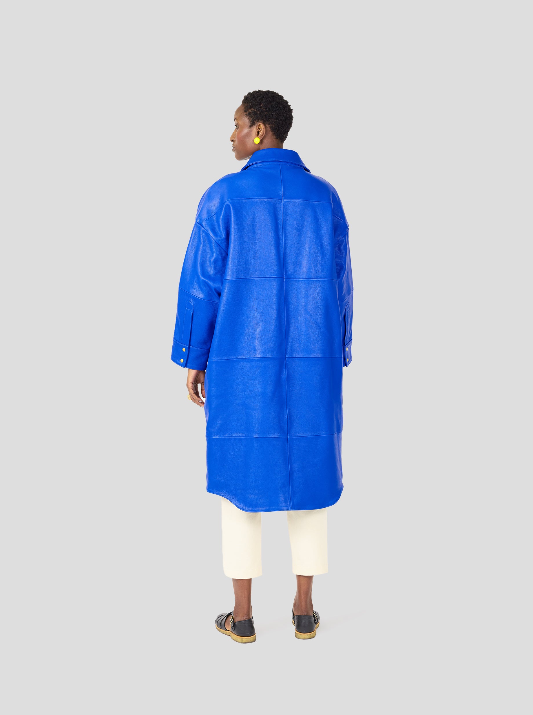 Manteau Marines en cuir Gitane bleu