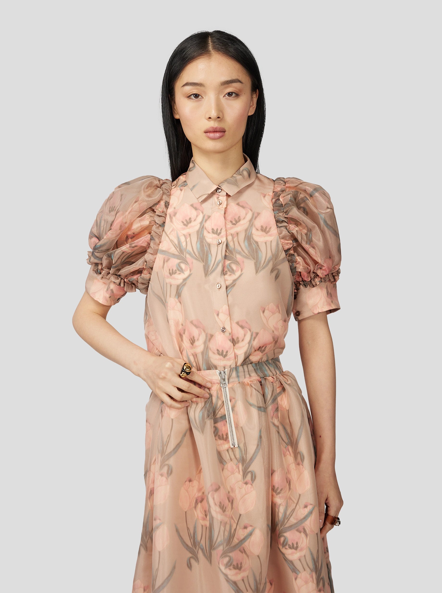 Lex Shirt in Ume Organza