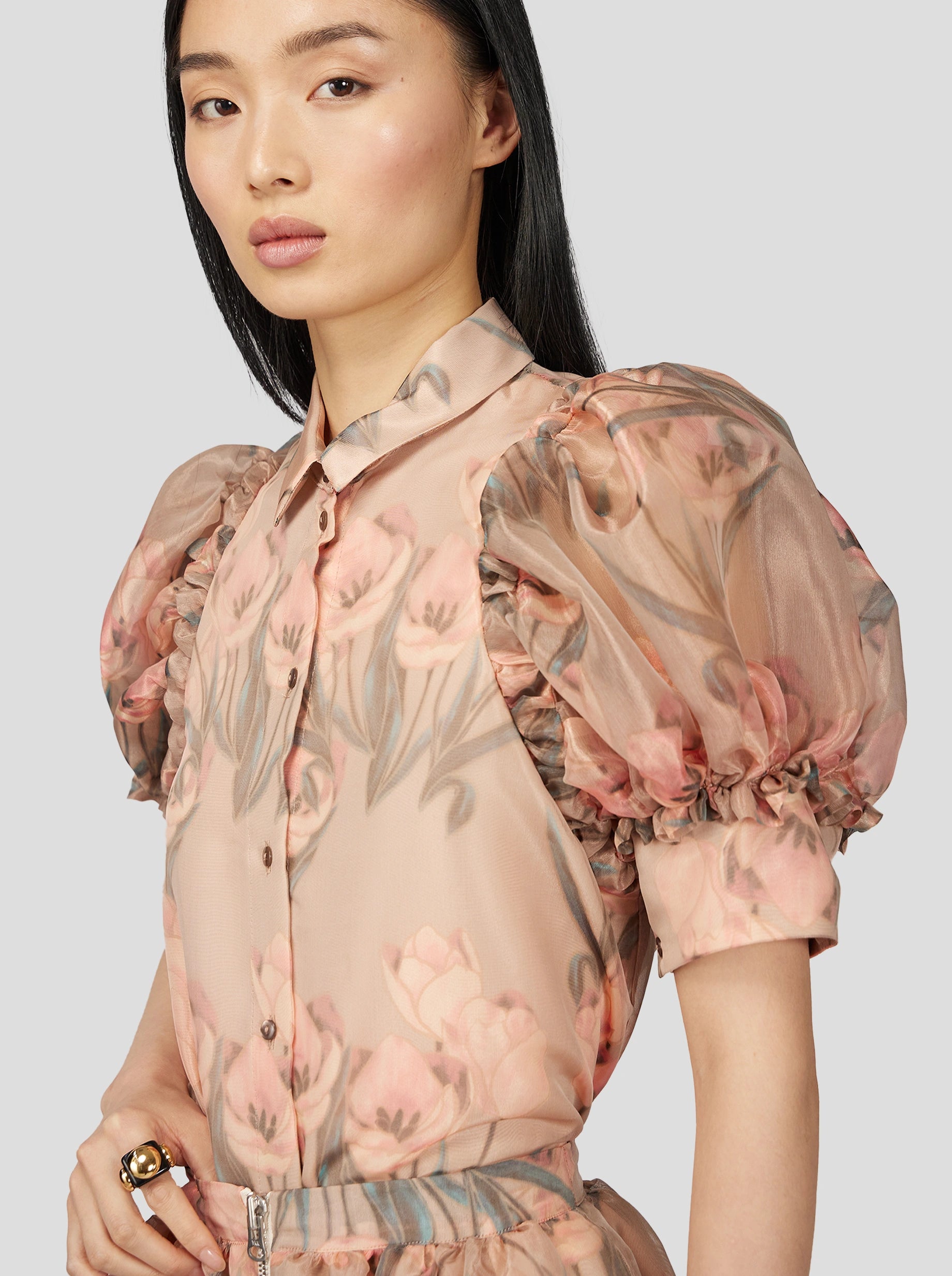 Lex Shirt in Ume Organza