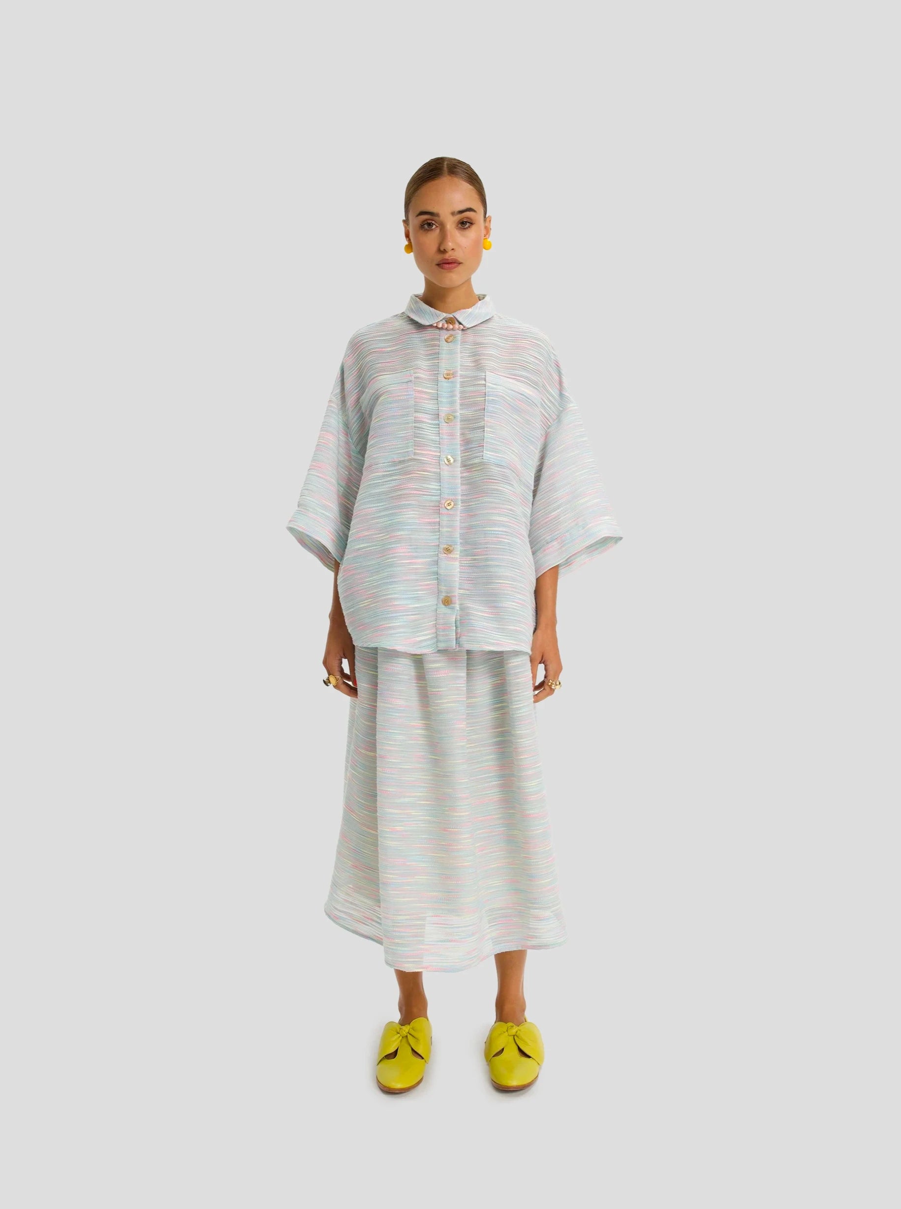 Astree Shirt in Woven Fabric Rainbow