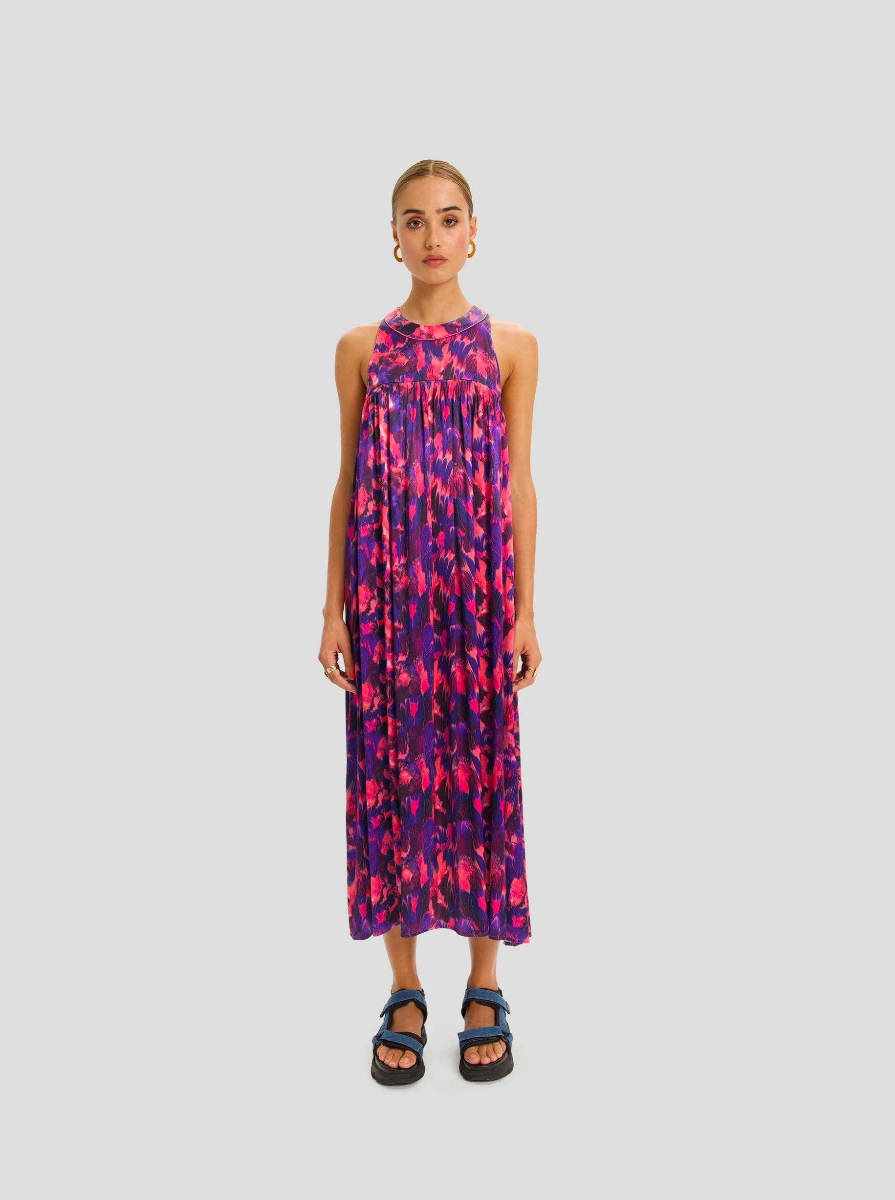 Stella Dress in Vibrant Flecked Print