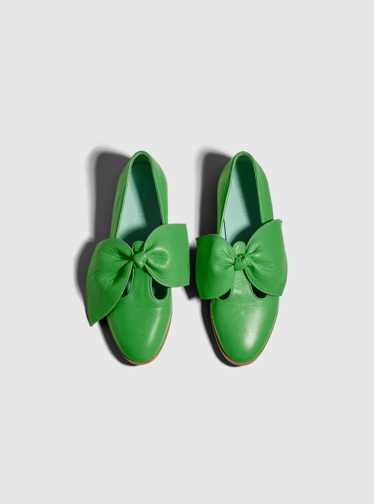 BB Ballerina Shoes in Green Leather