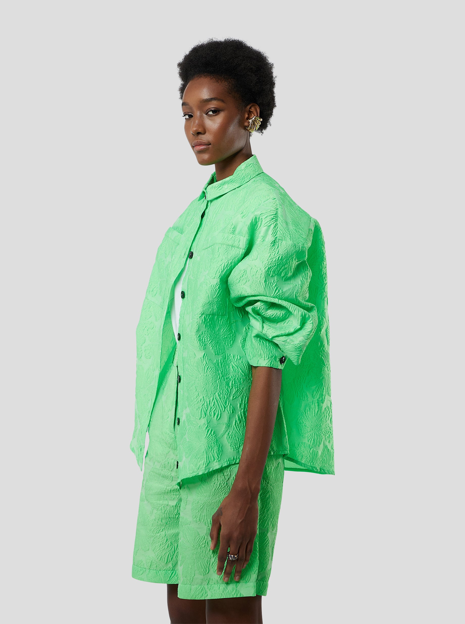 Astrée shirt in embossed Cactus