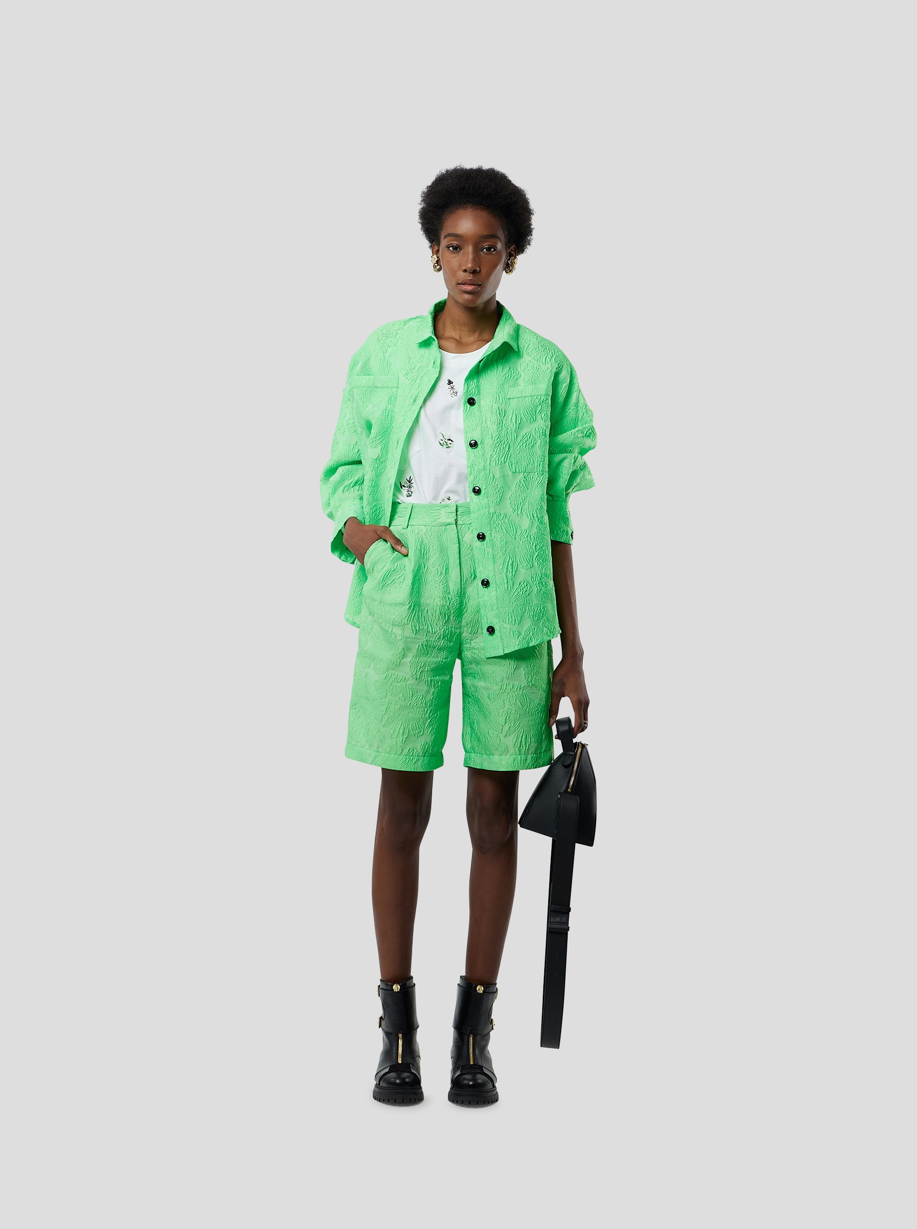 Astrée shirt in embossed Cactus