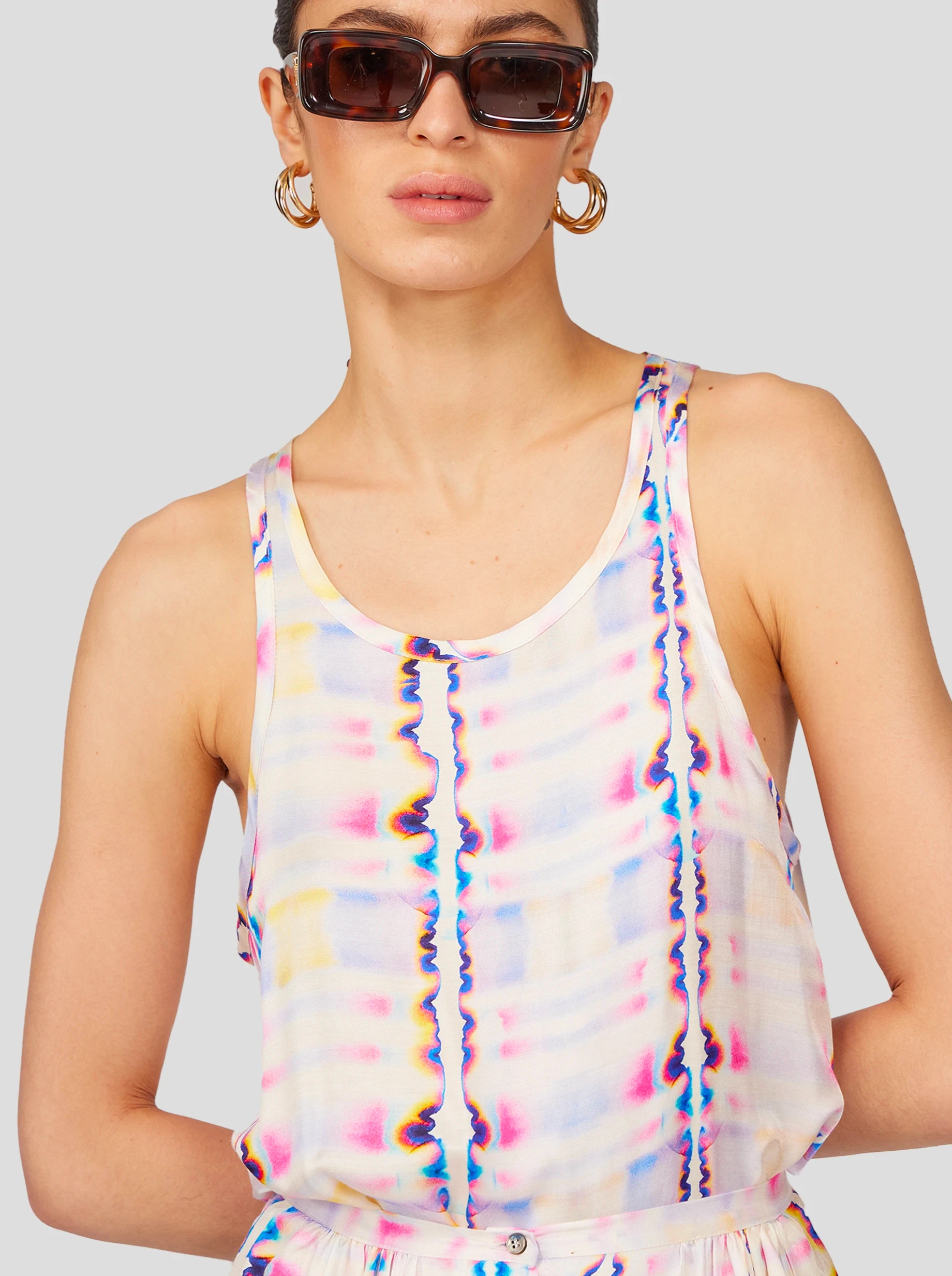 Deva Top in Blotting Paper Print