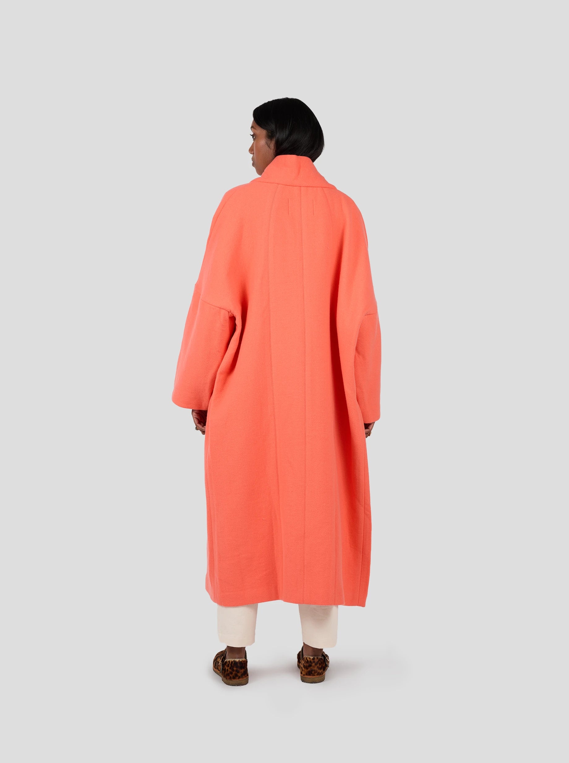 Eren Coat in Reef Orange Woolen Cashmere