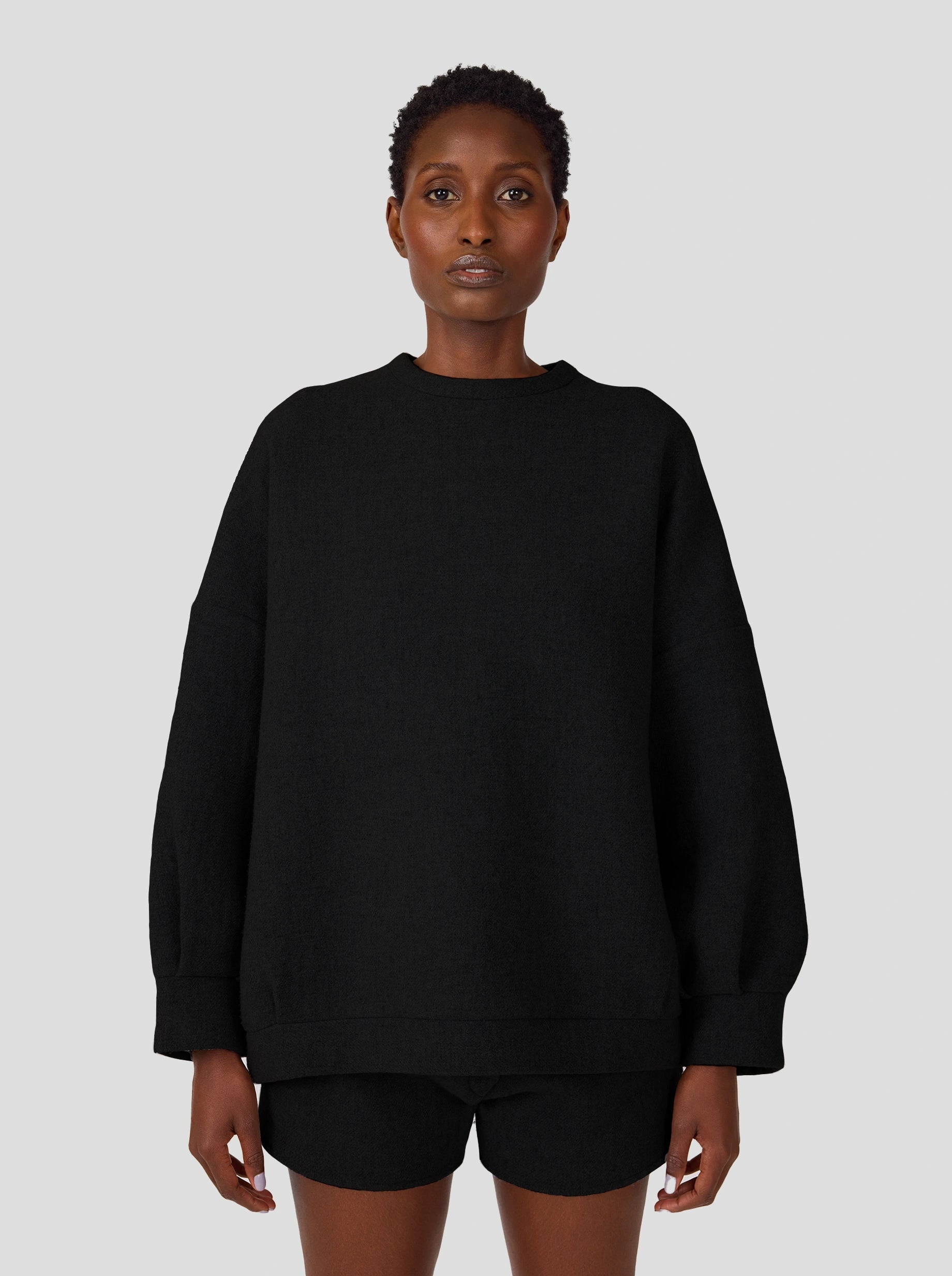 Harlem Jumper in Black Woolen Cashmere