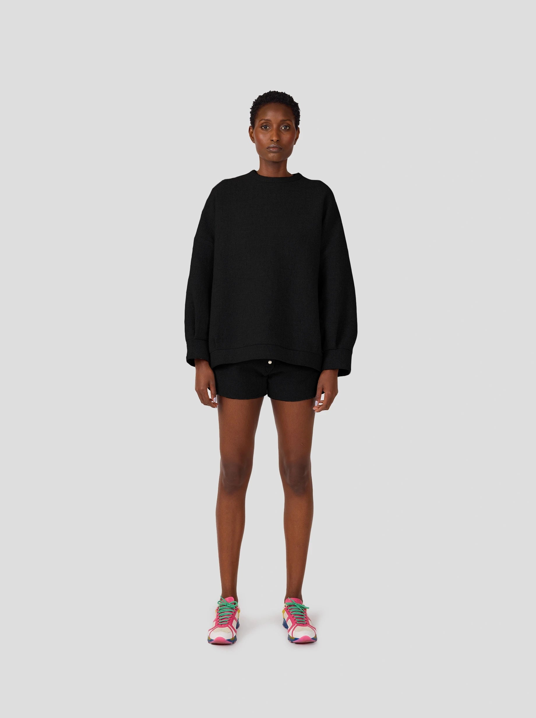 Harlem Jumper in Black Woolen Cashmere