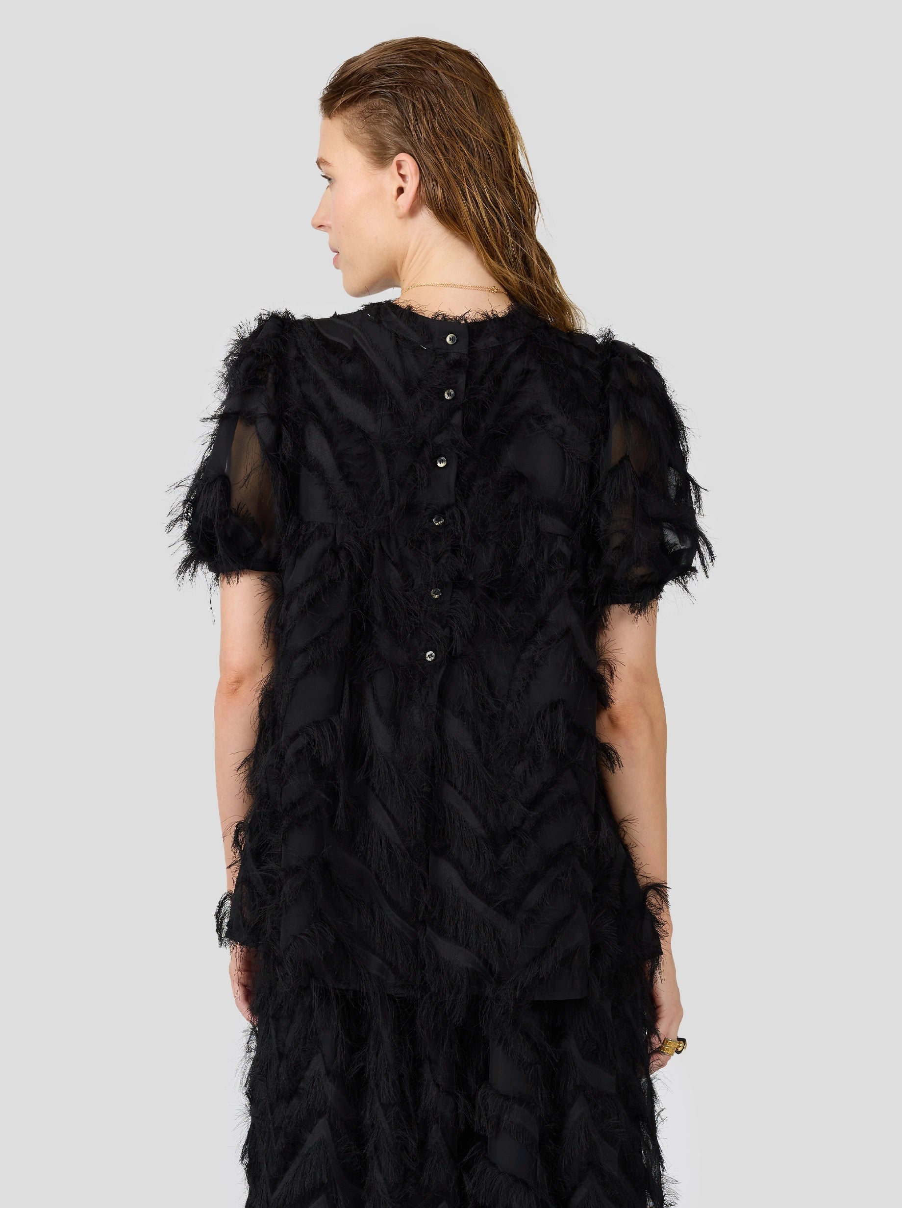 Gaya Blouse in Black Feathers