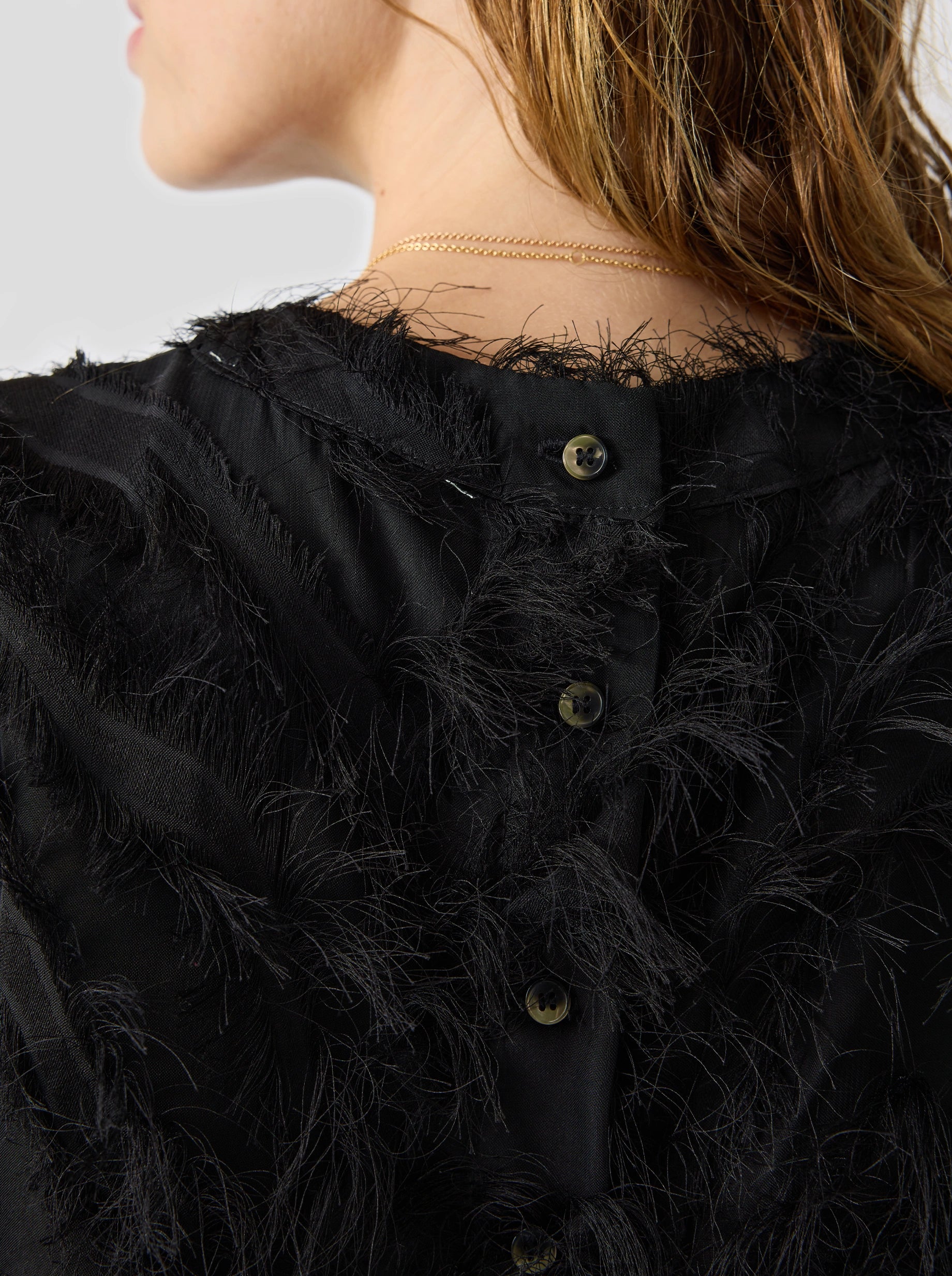 Gaya Blouse in Black Feathers