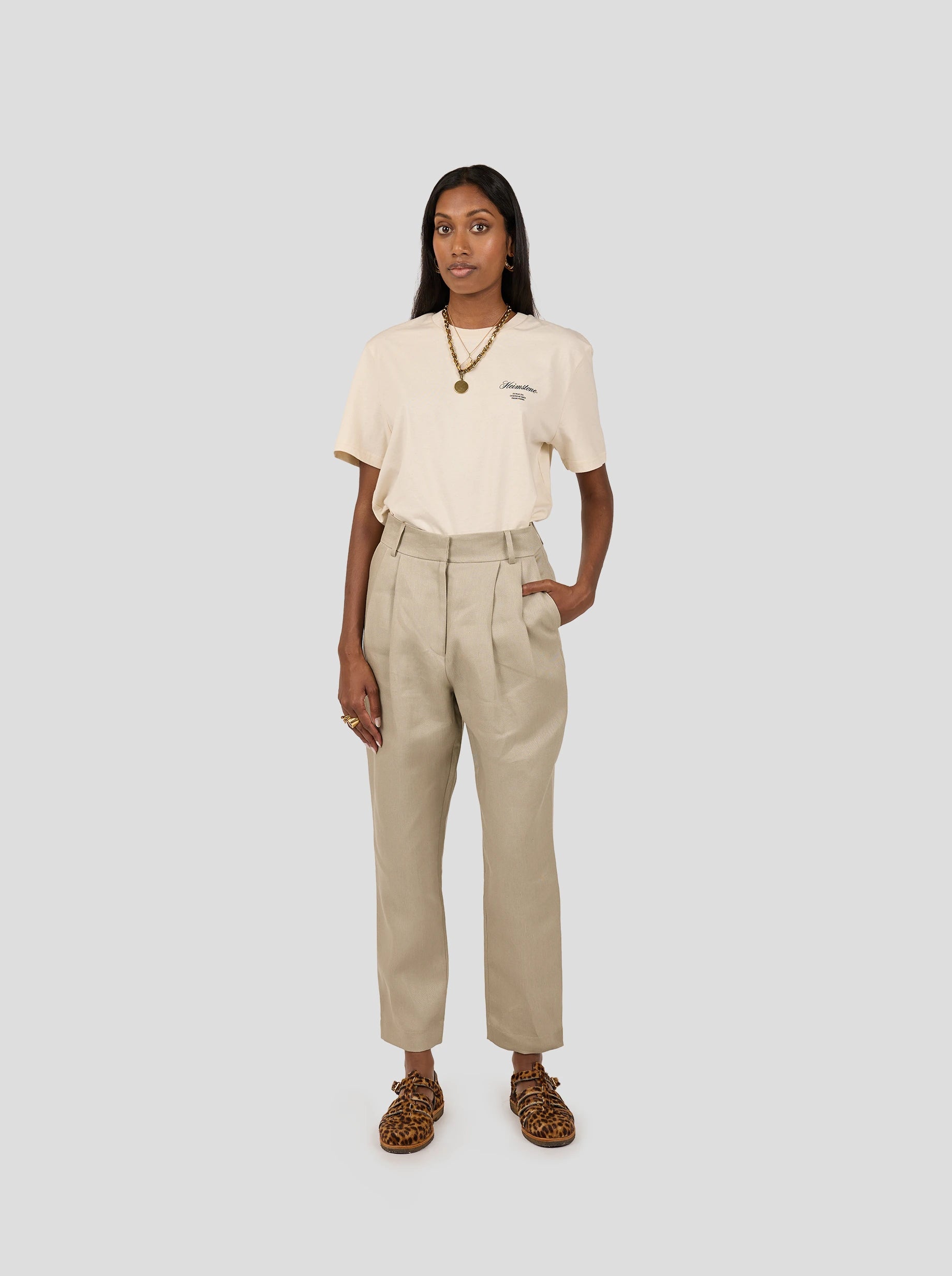 Gabriel Pants in Sand Linen