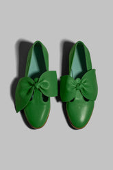 BB ballerina shoes in green leather