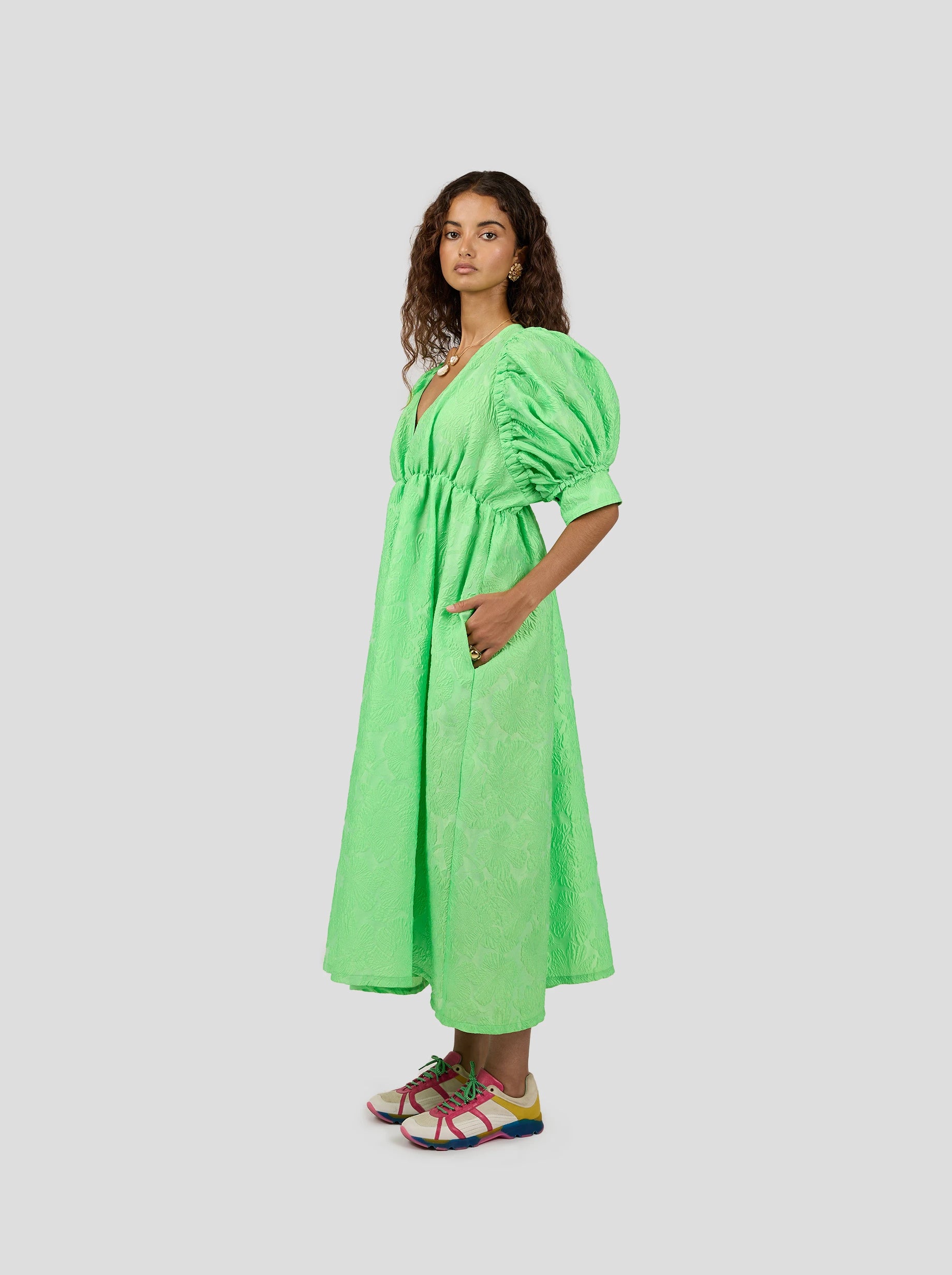 Jim dress in embossed Cactus