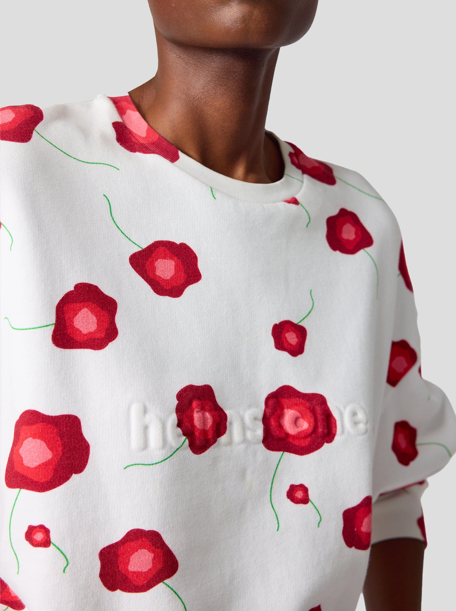 Harlem Jumper in Poppy printed fleece