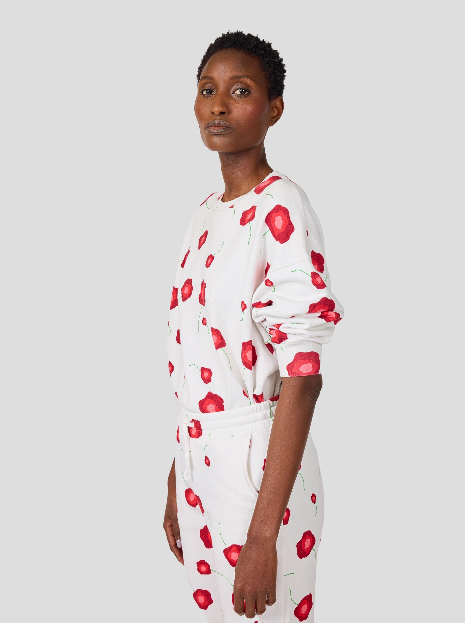 Harlem Jumper in Poppy printed fleece