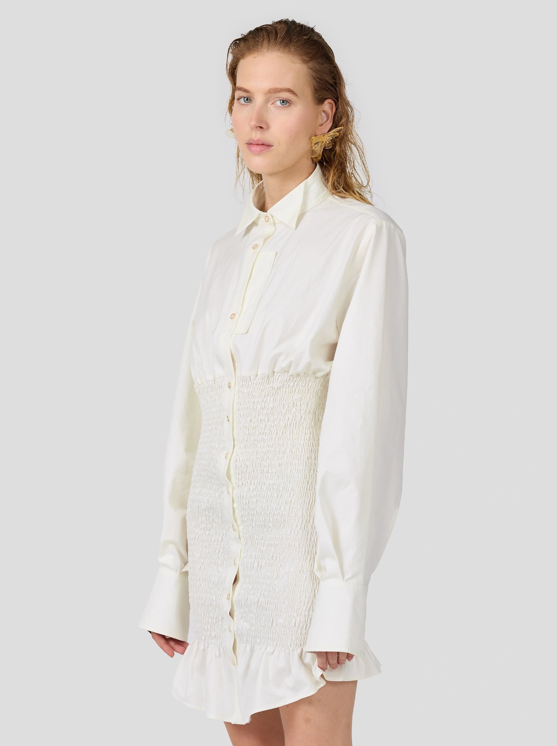 Robe Madness en Popeline de Coton Blanc