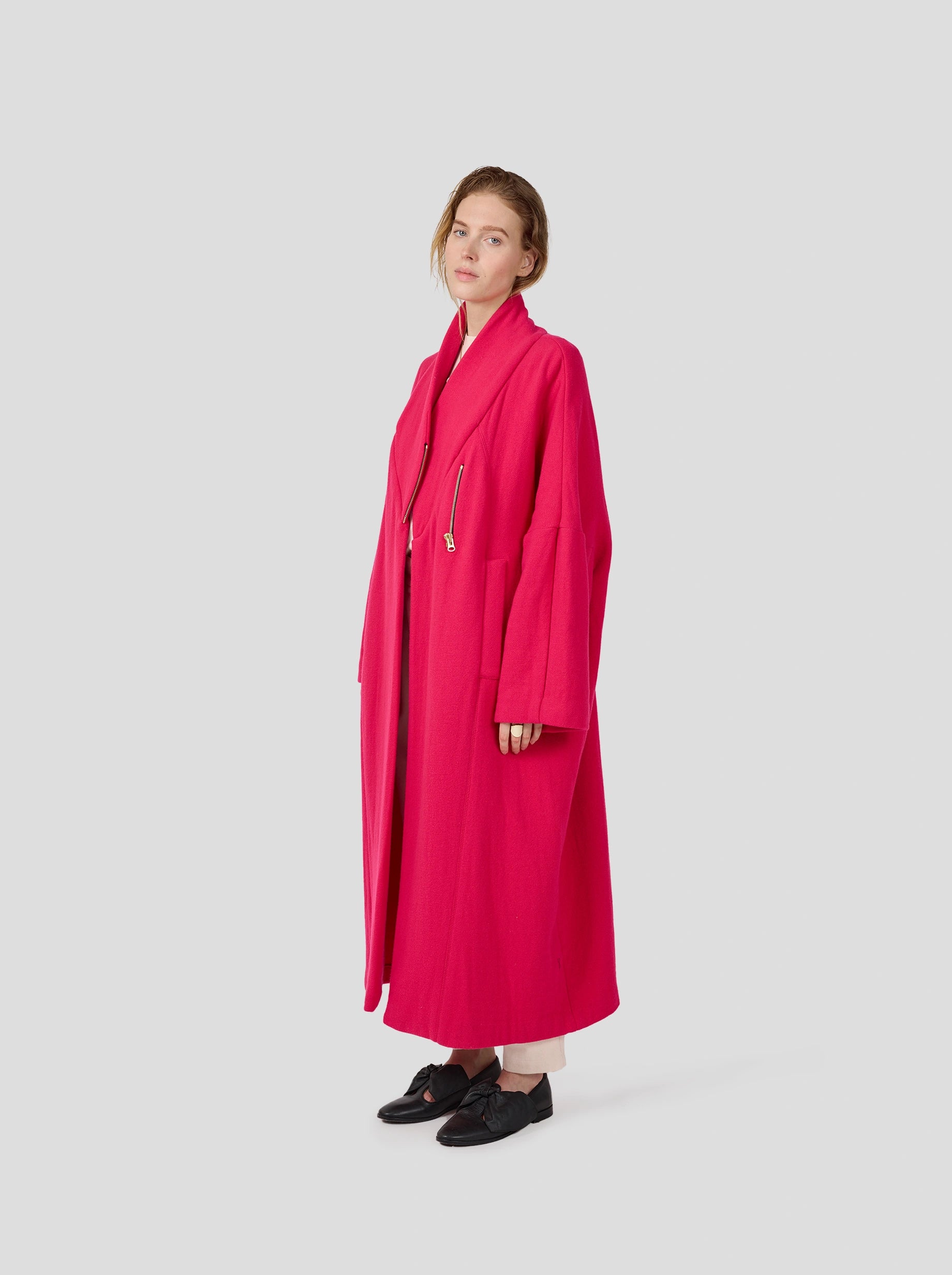 Eren Coat in Pink Razuberi Cashmere