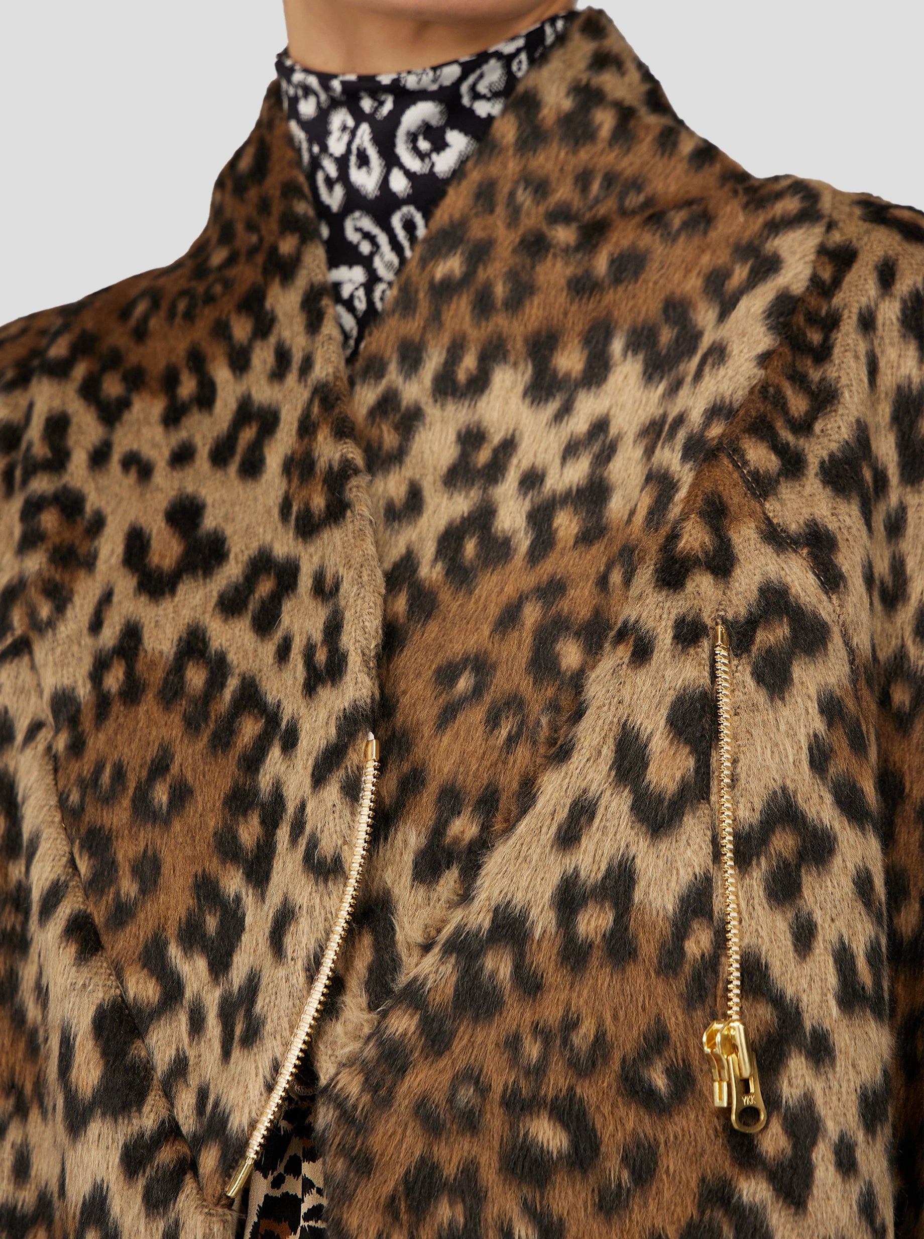 EREN COAT IN MUFFLED WOOL LEOPARD