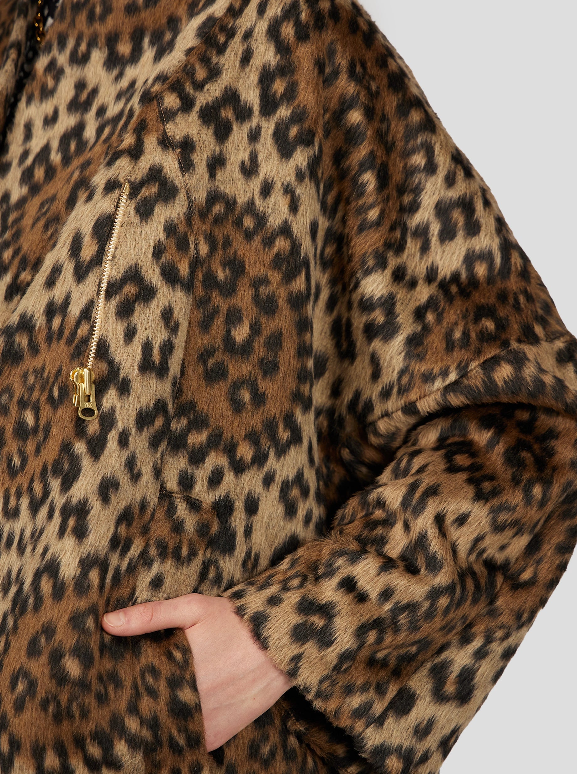 EREN COAT IN MUFFLED WOOL LEOPARD