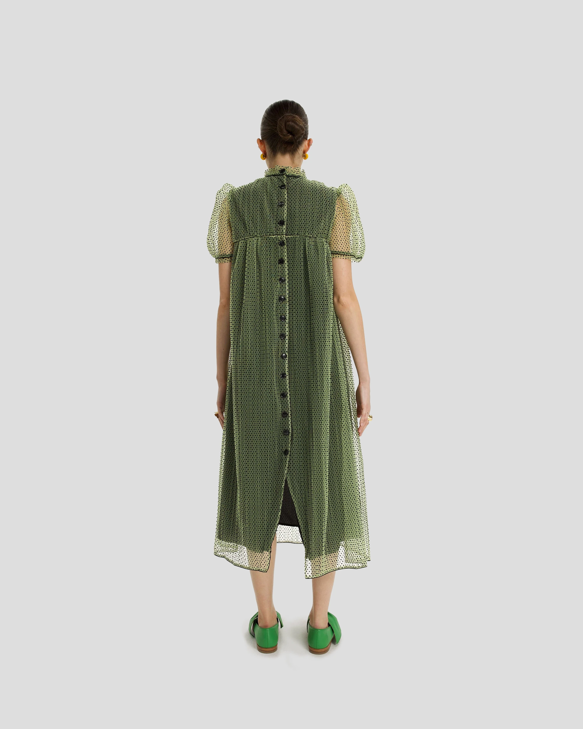 Mira Dress in Croquant Plumetis Olive