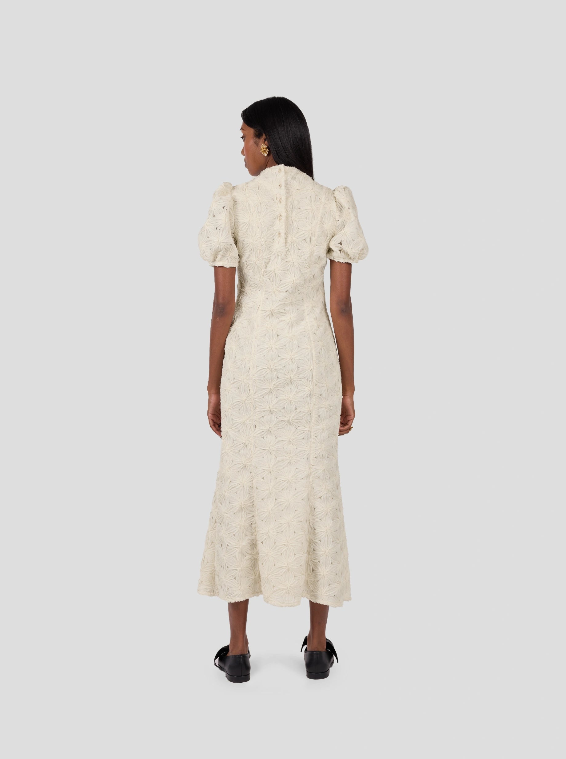 Nas Dress In Fragmented Enameled Lace