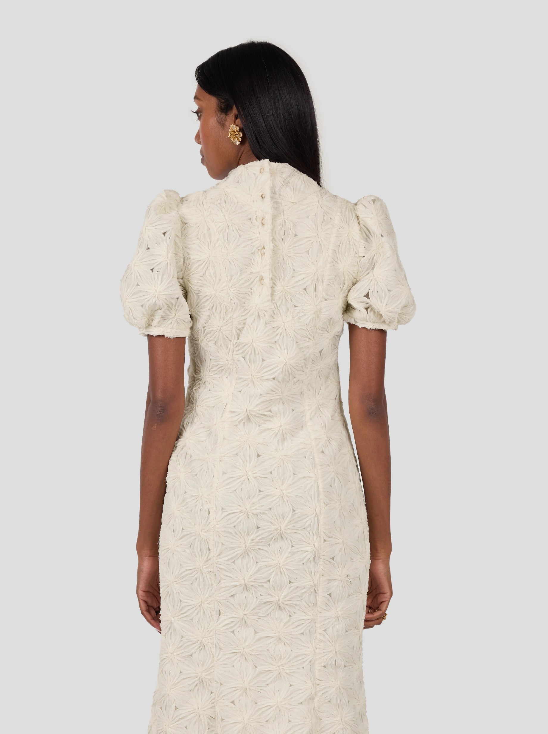 Nas Dress In Fragmented Enameled Lace