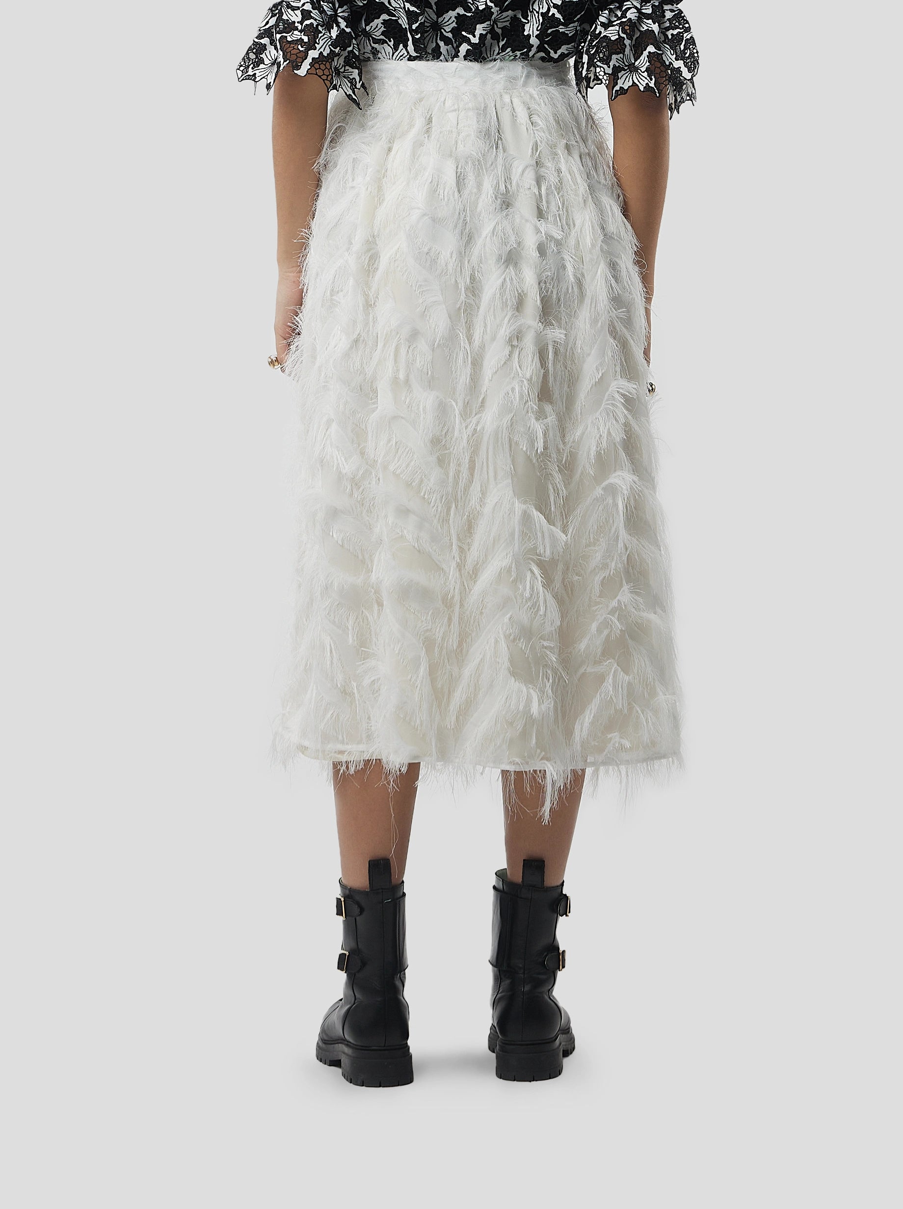 Orso Skirt in White Feather