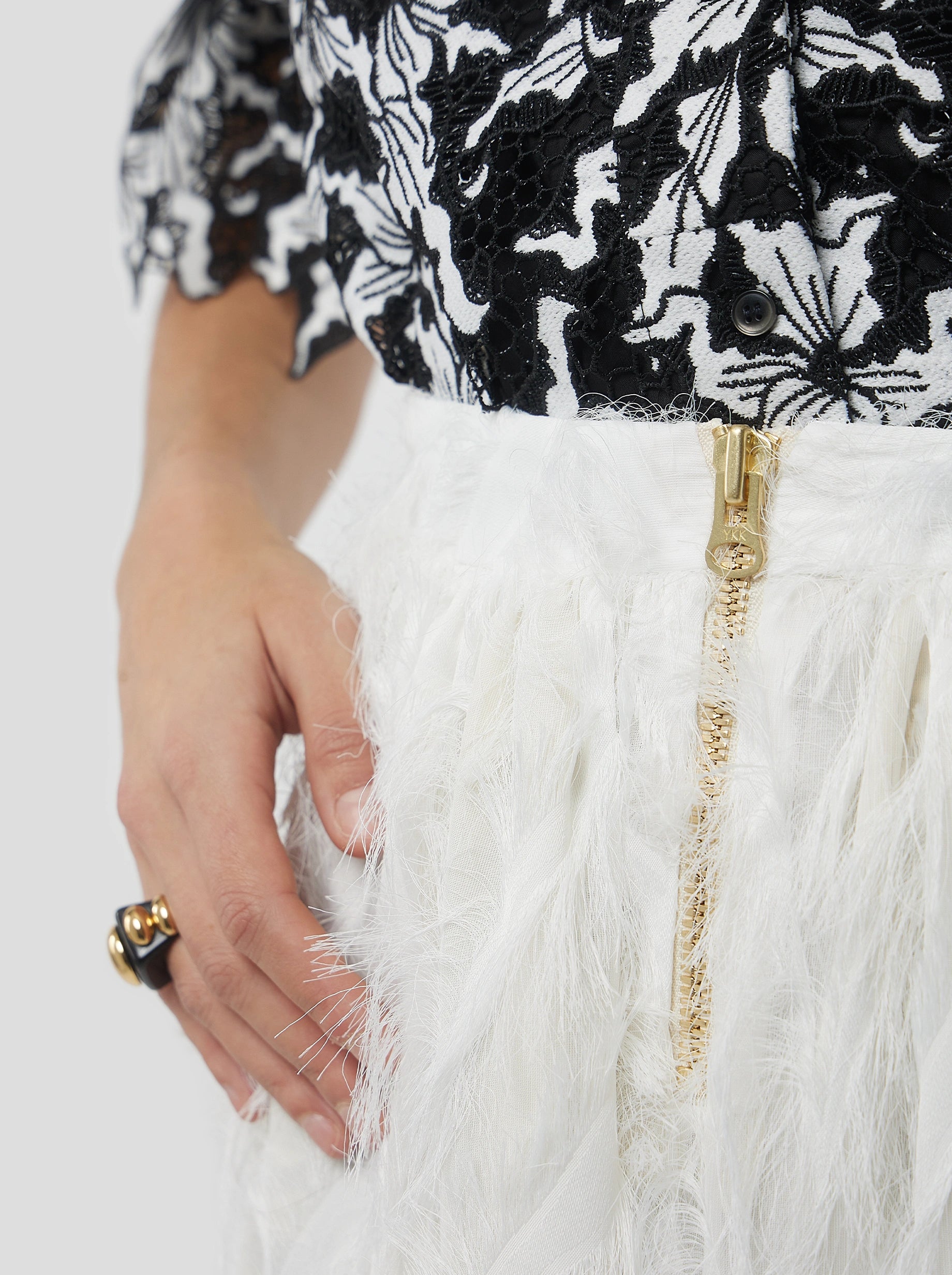 Orso Skirt in White Feather