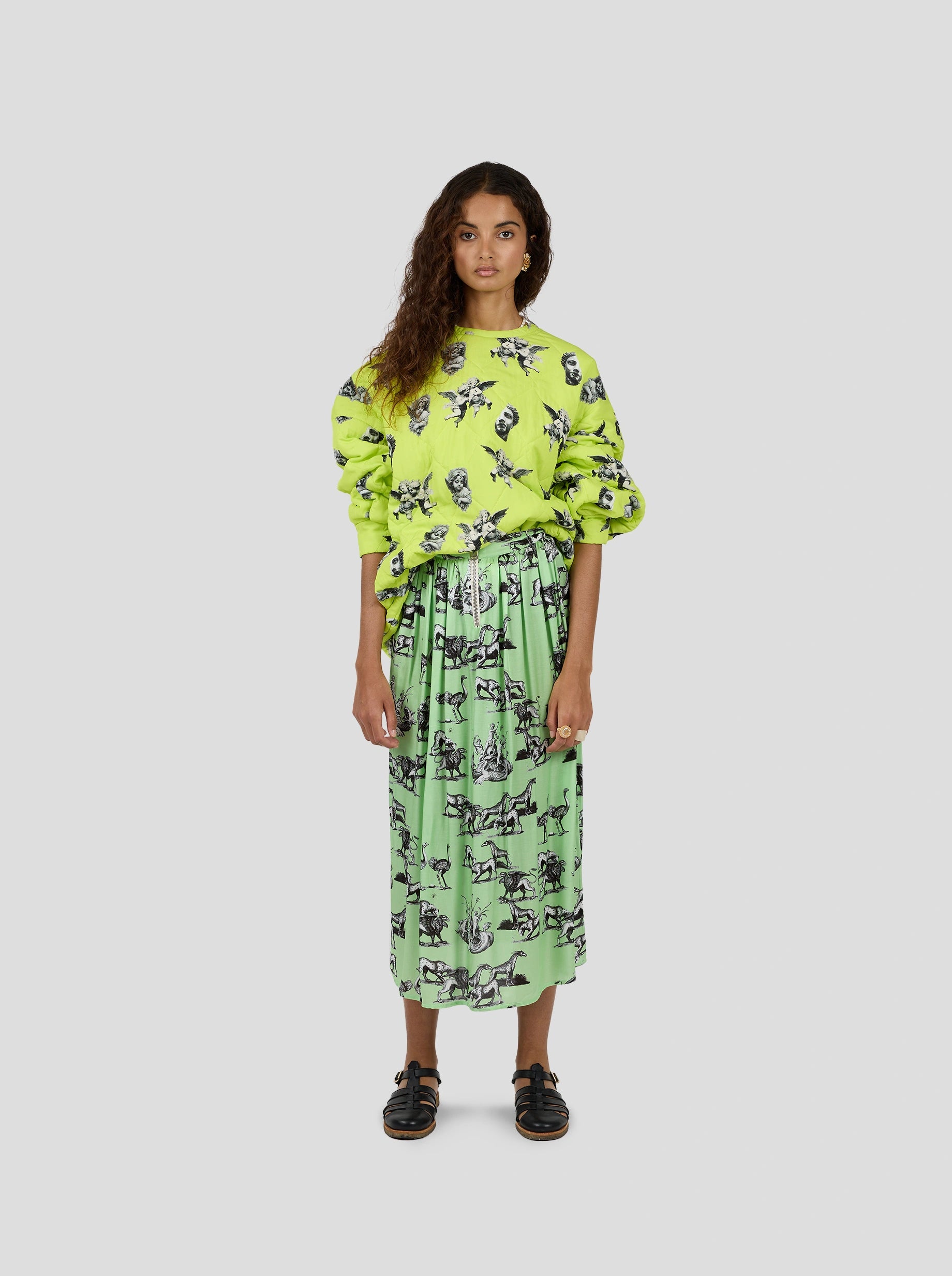 Orso Long skirt in Demon Print