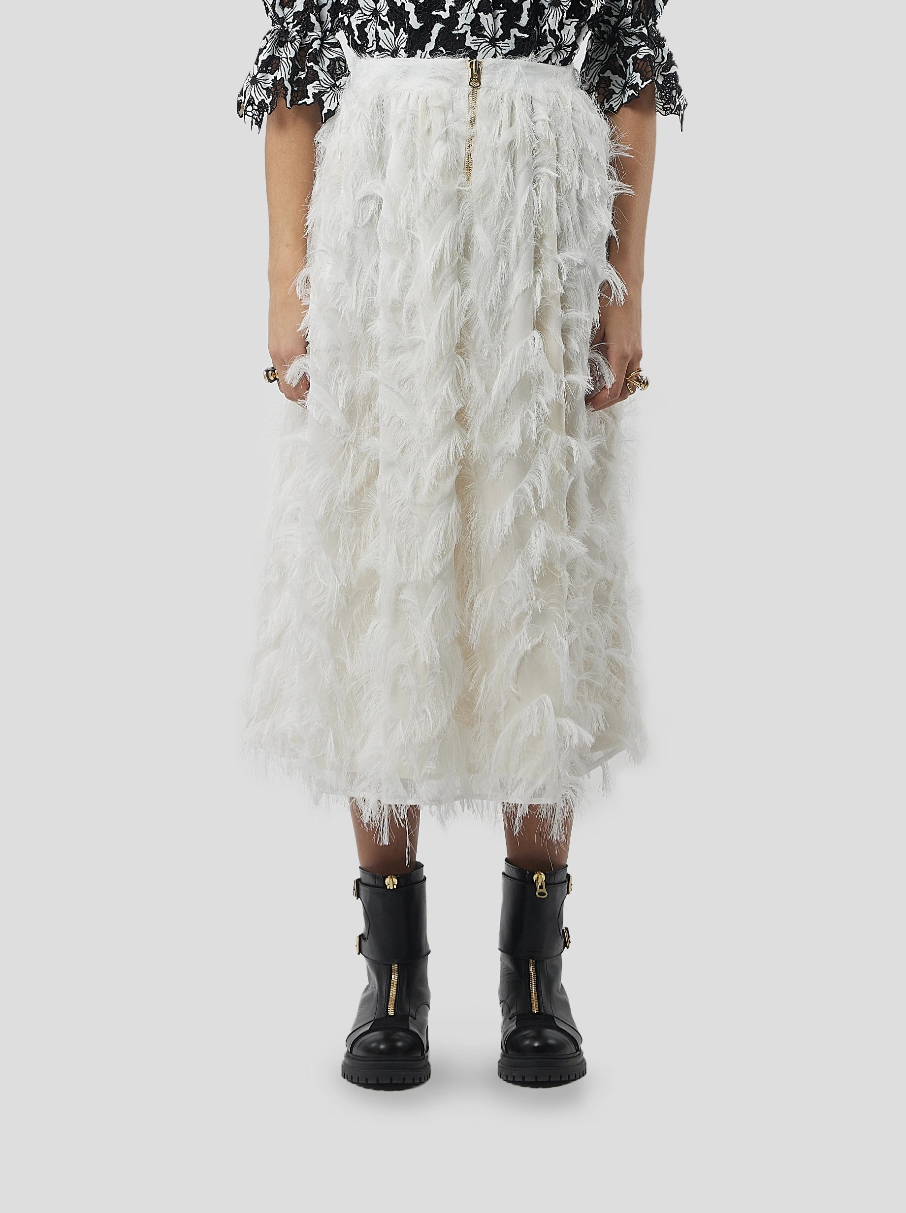 Orso Skirt in White Feather