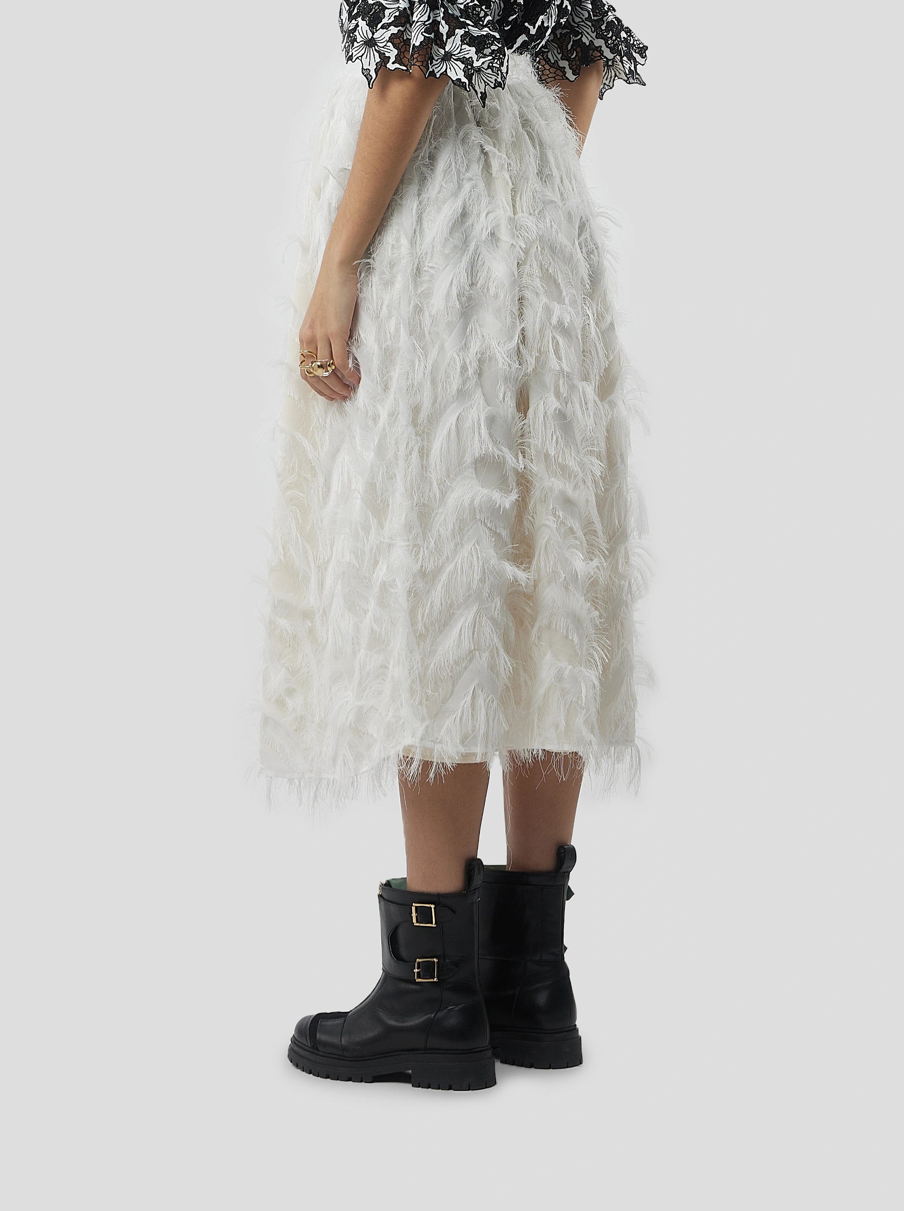 Orso Skirt in White Feather