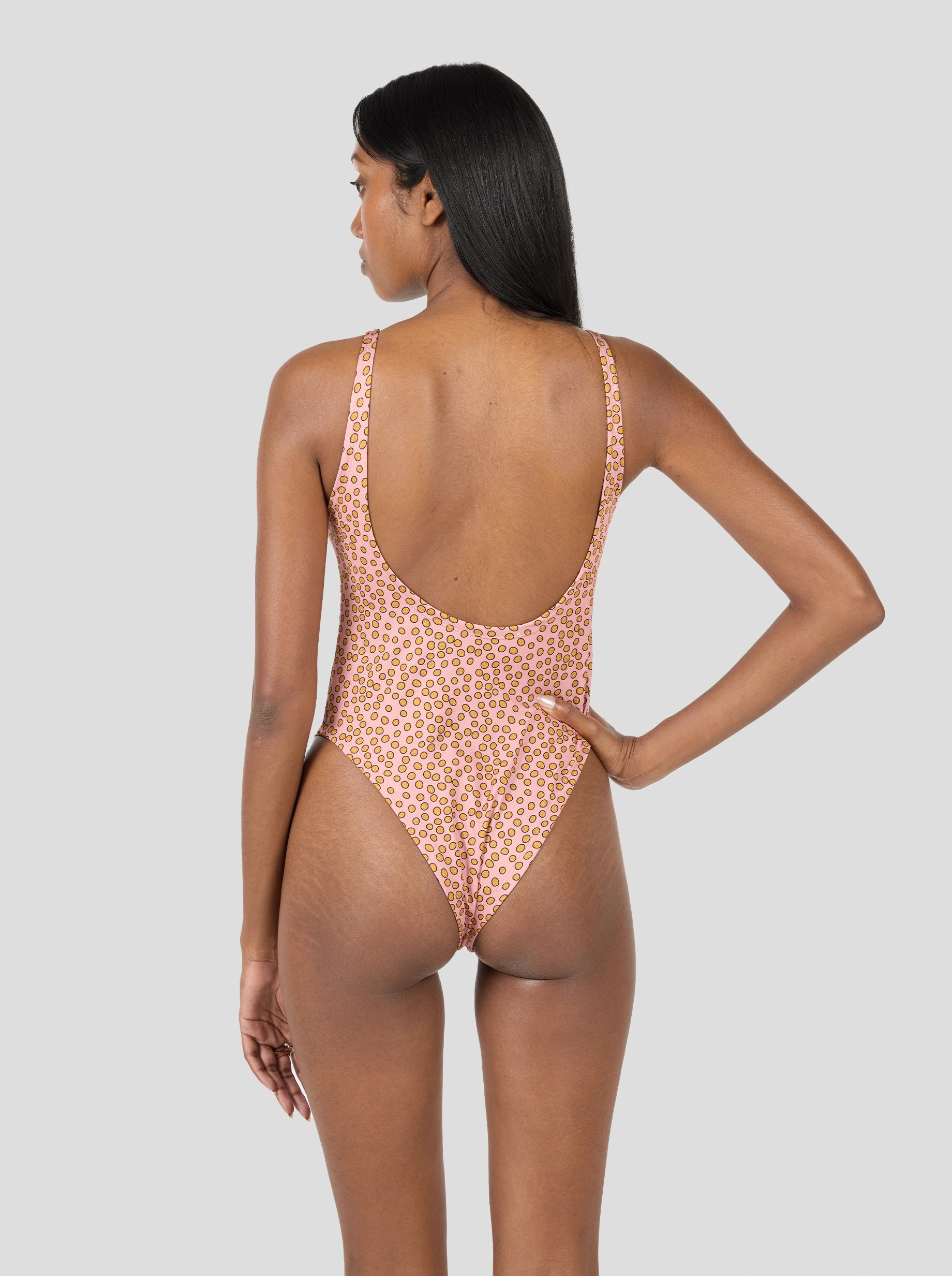 OTIS SWIMSUIT IN CANYON CLAY MESSY DOTS PRINT