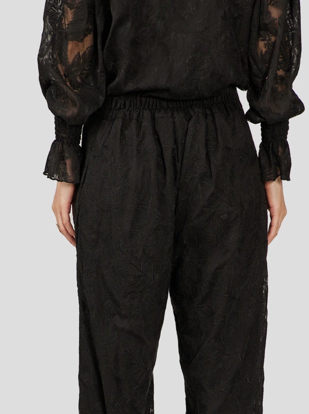 Spartacus Pants in Onyx Embroidered Veil