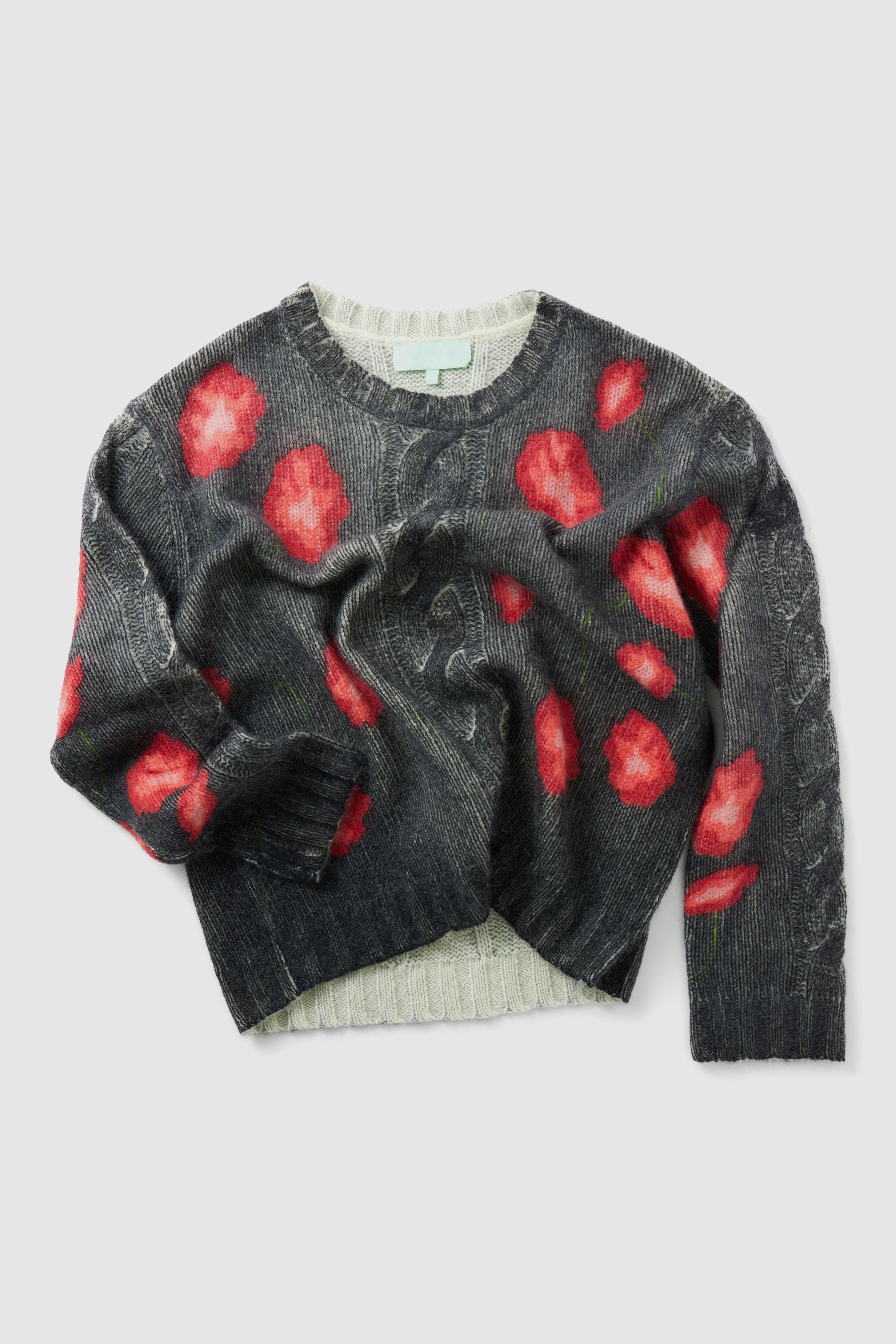 Ellis sweater in black Poppy printed knit