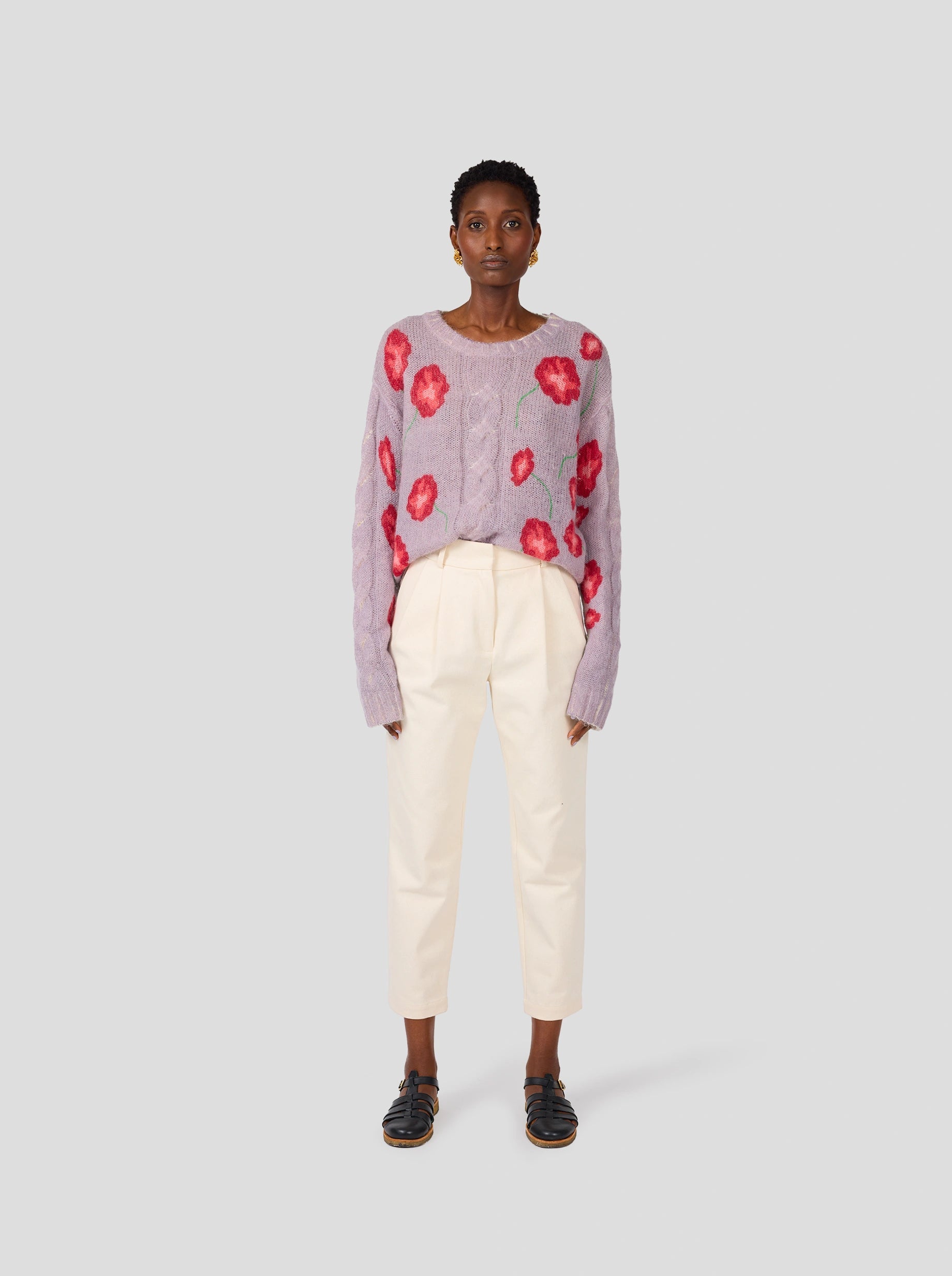 Ellis sweater in lilac Poppy knit