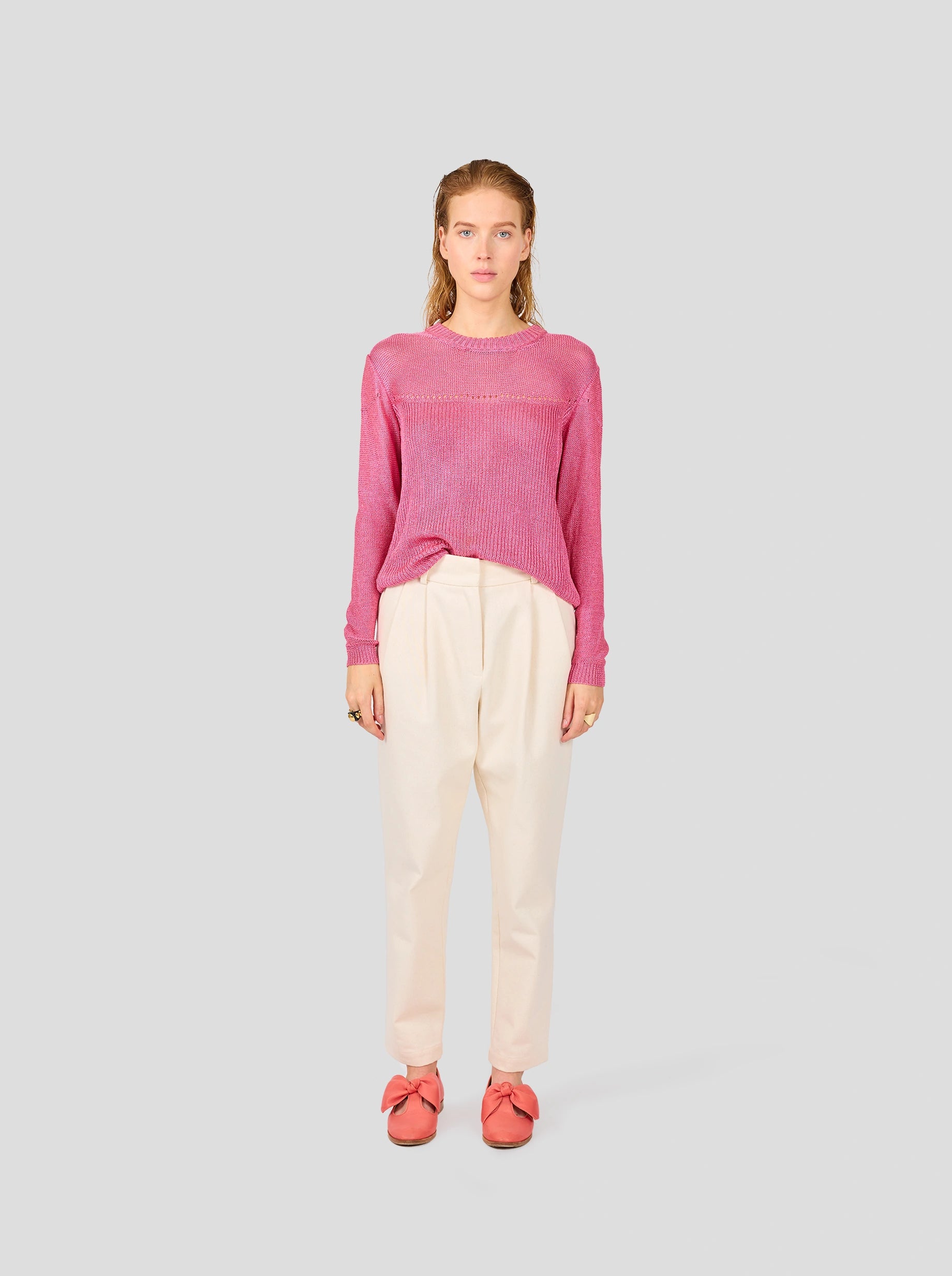 Pull Ezra en tricot Fraise