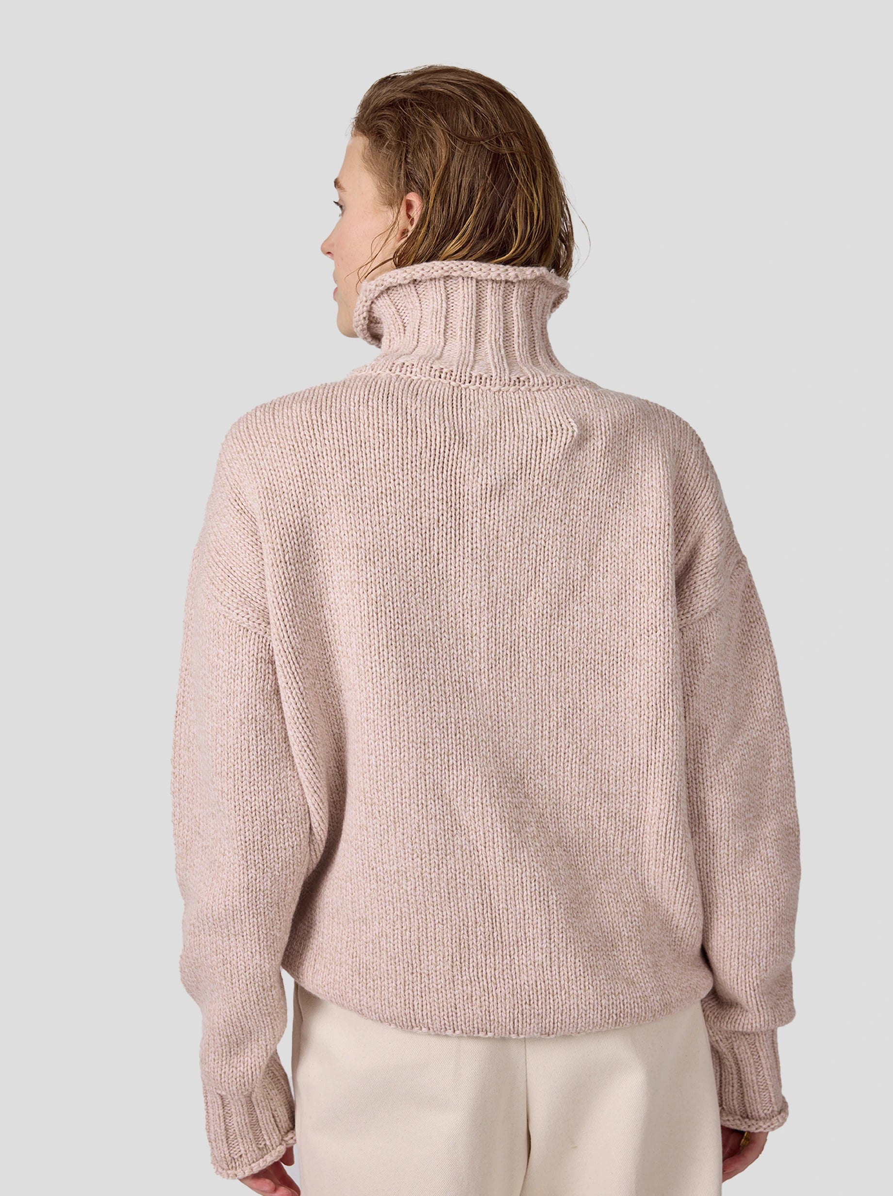 Opal Turtleneck in Chalk Knit