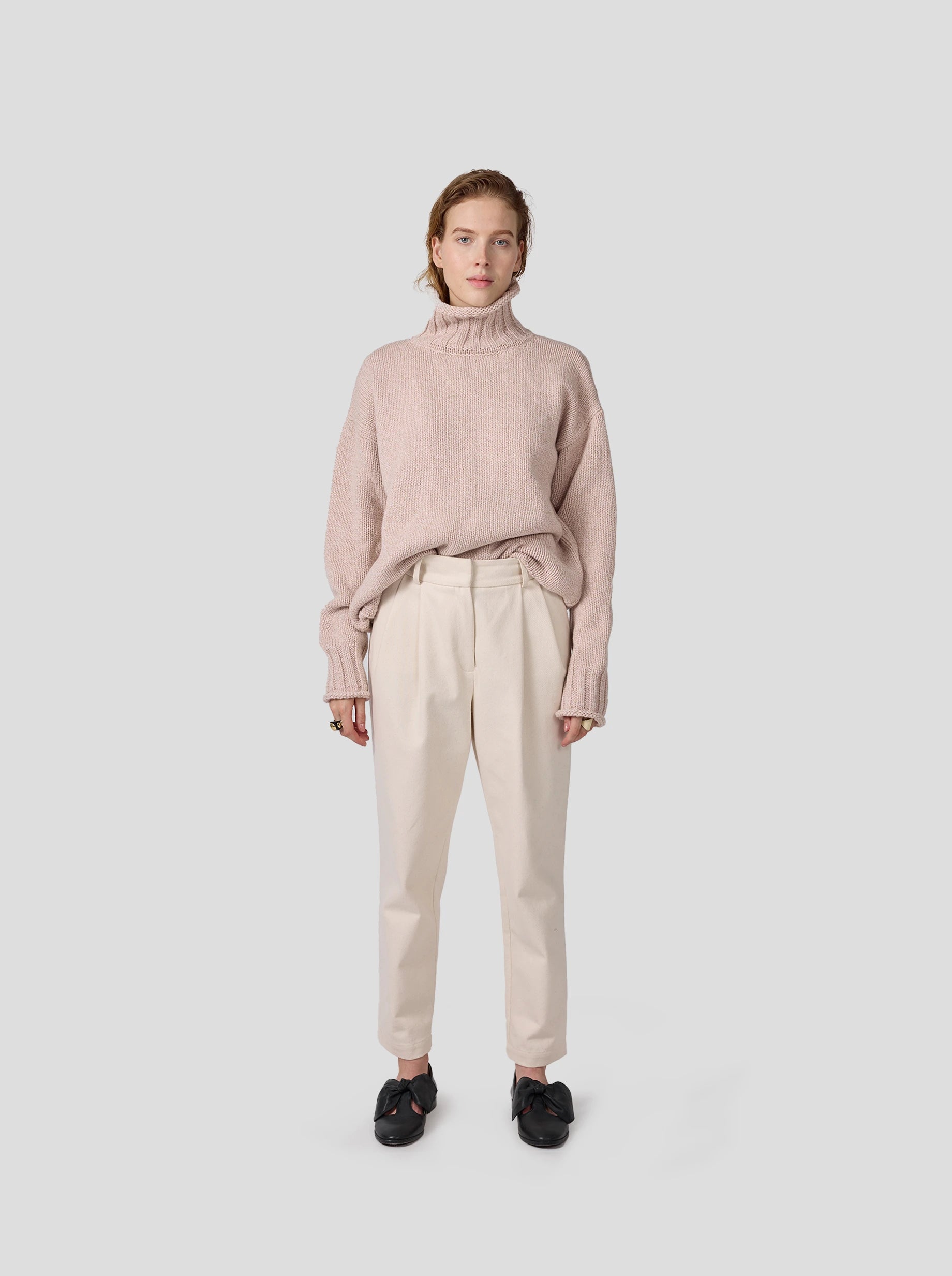 Opal Turtleneck in Chalk Knit