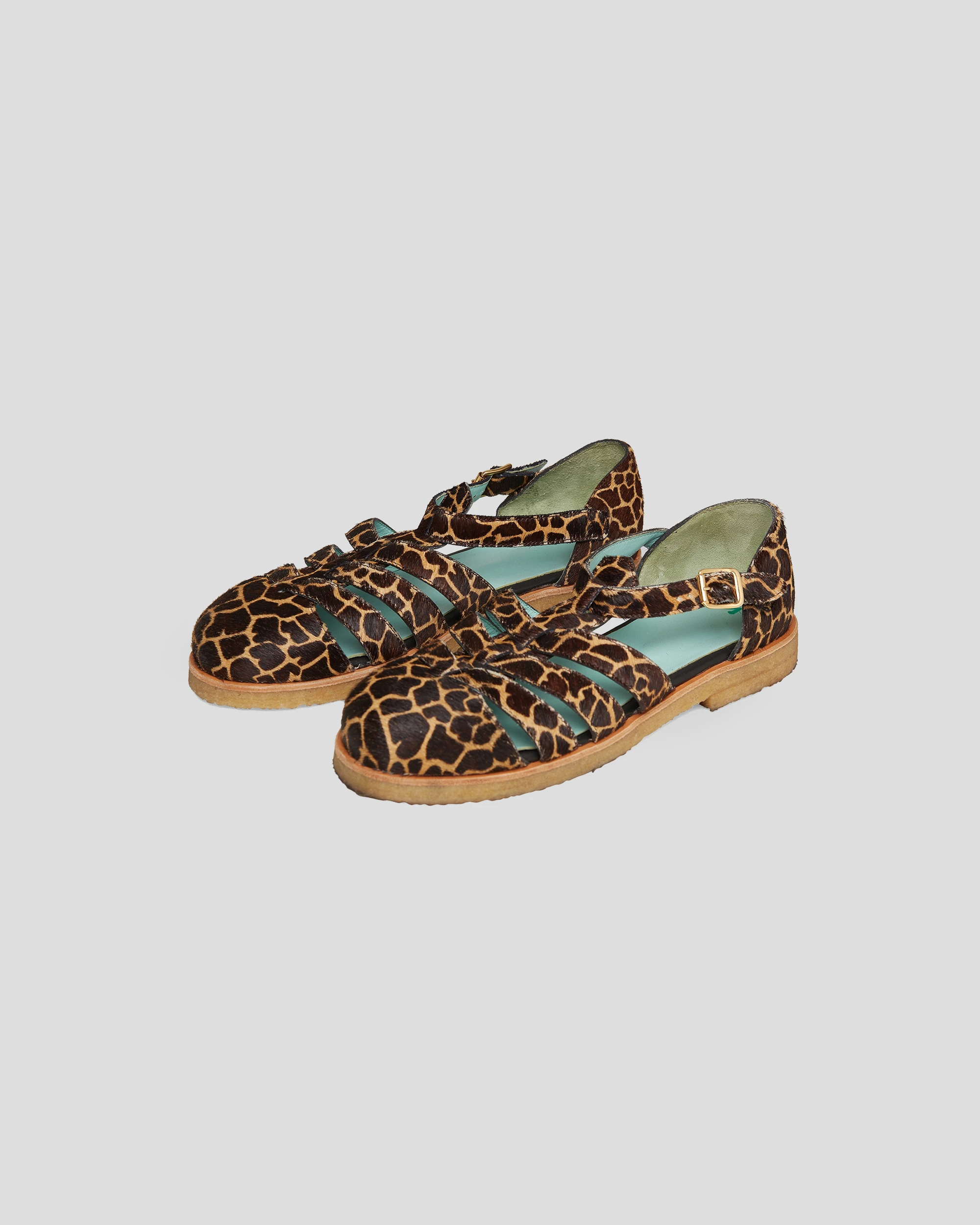 Ricky Sandals in Giraffe Printed Leather