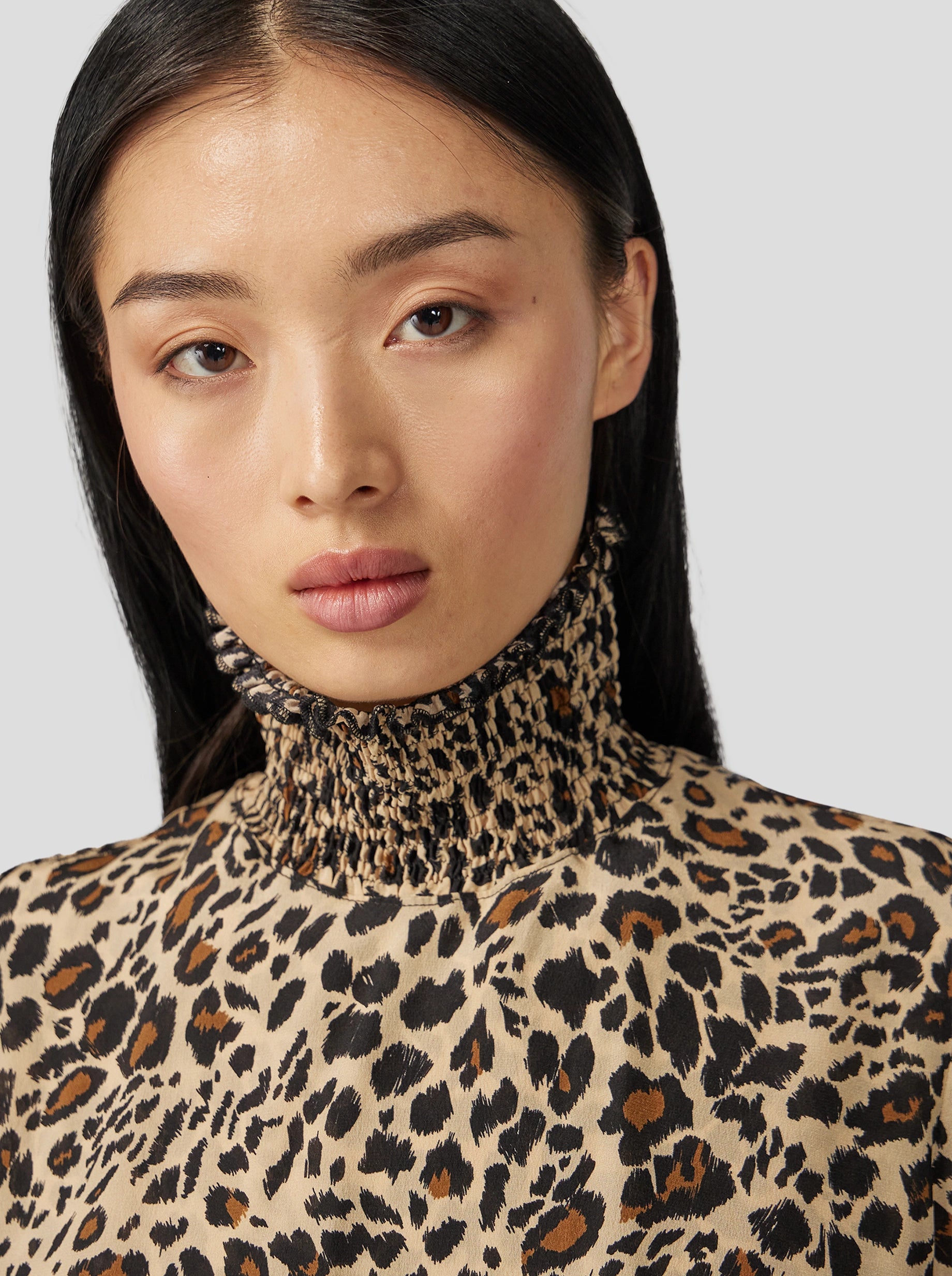 Dries Dress in Silky Leopard Print