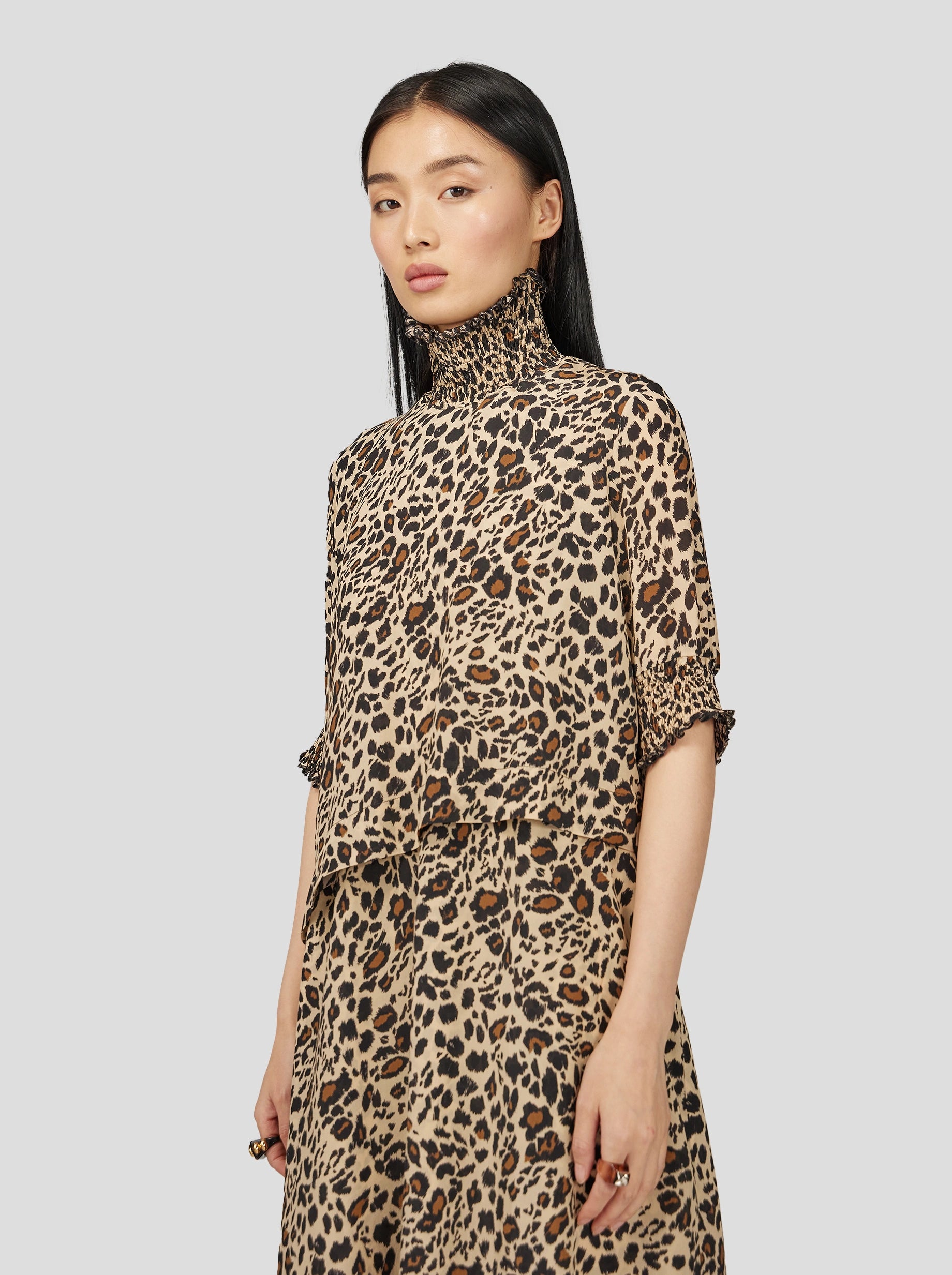 Dries Dress in Silky Leopard Print