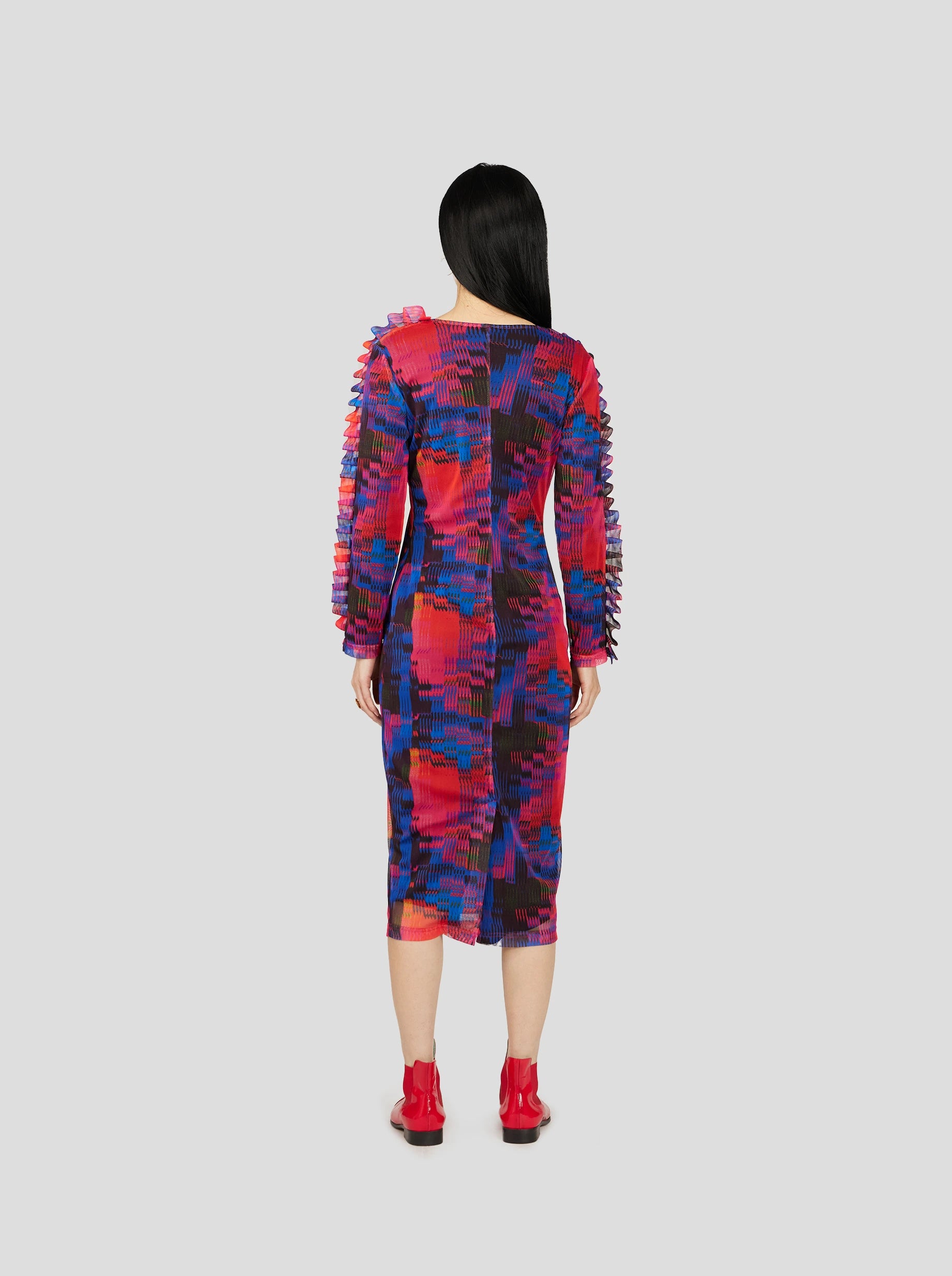 FOX DRESS IN FUSE PRINTED MESH