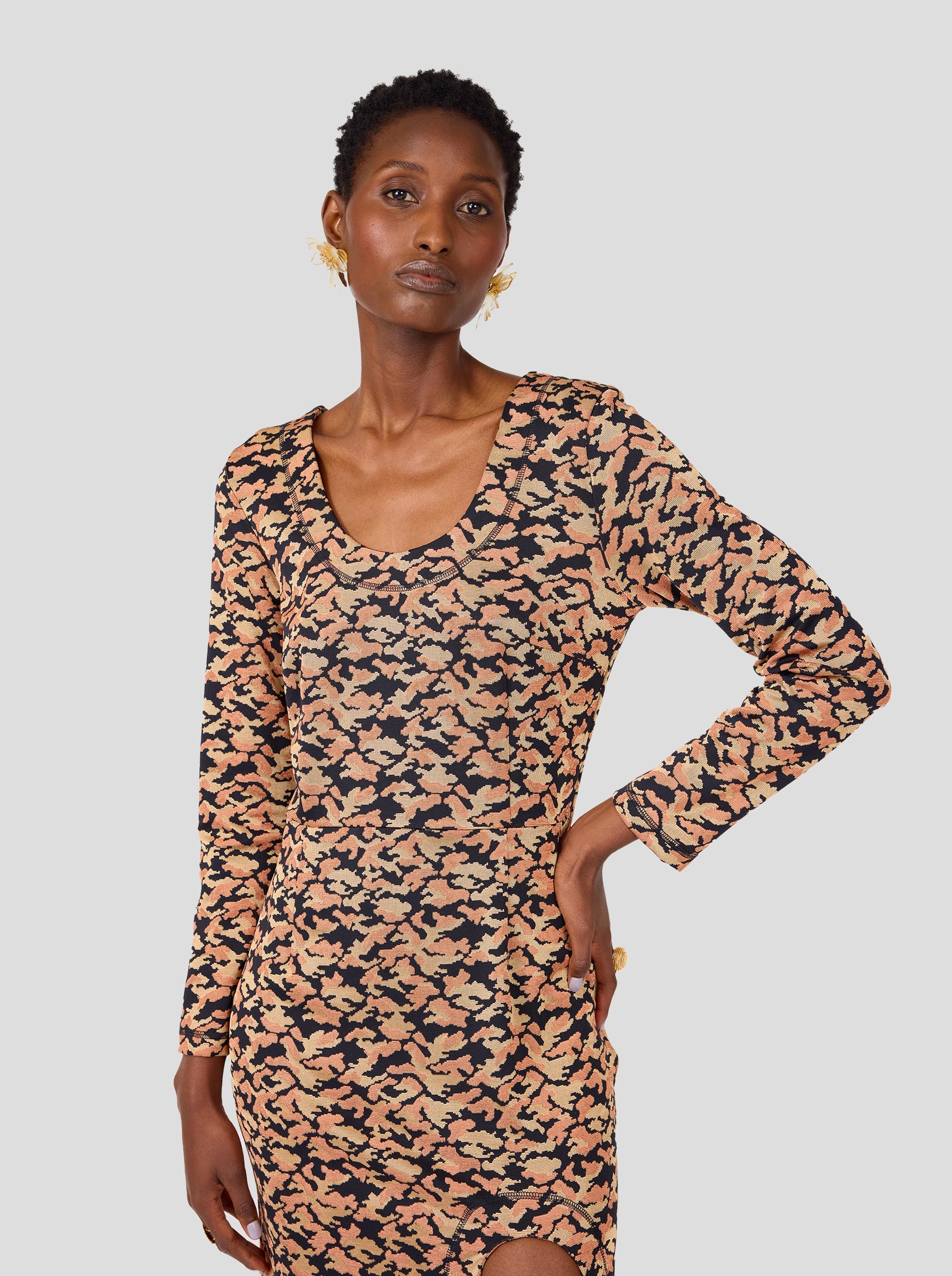 Pete dress in Feline knit