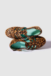 Sandales Ricky en cuir imprimé léopard